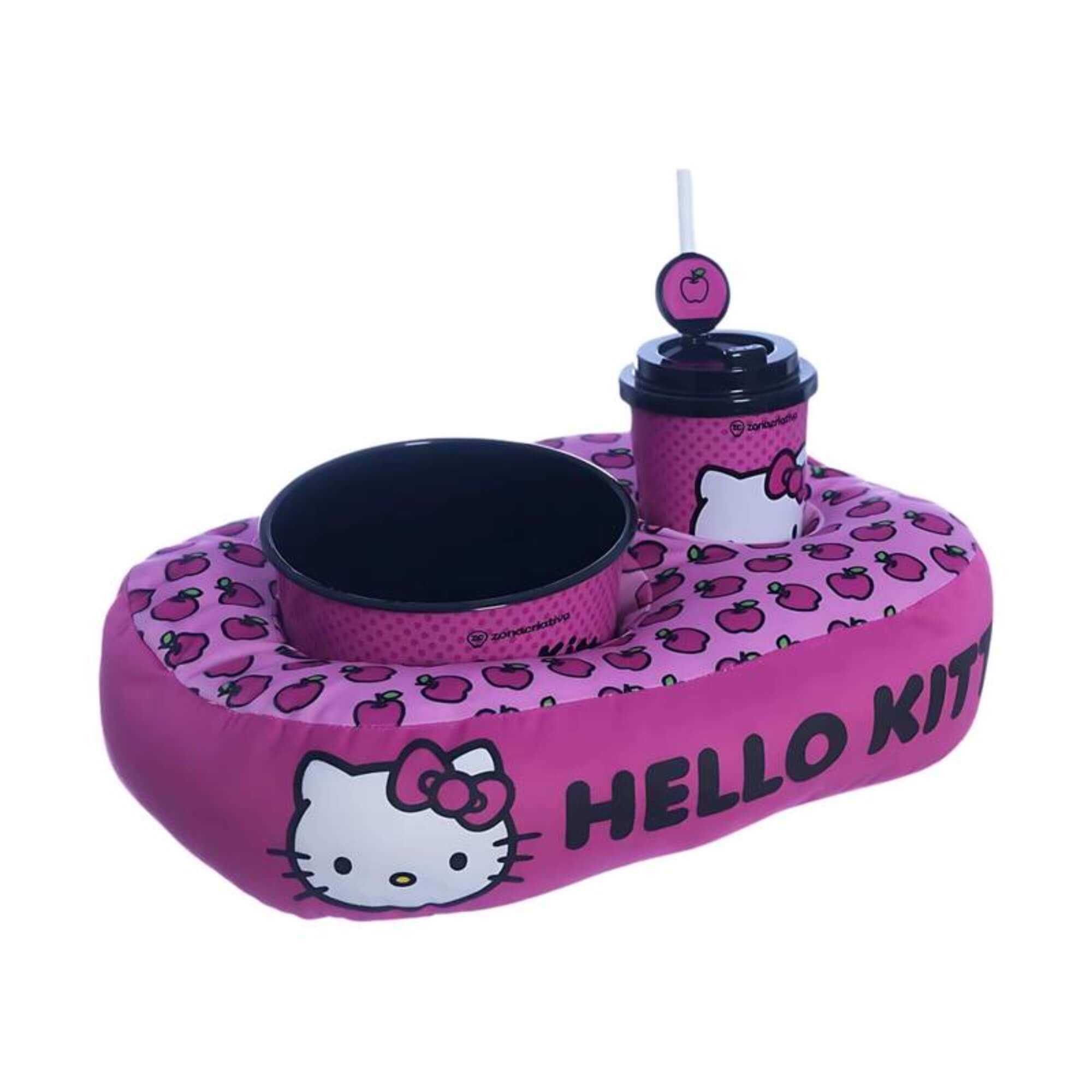 Kit Almofada Pipoca Infantil Hello Kitty Rosa Zona Criativa - 10065279