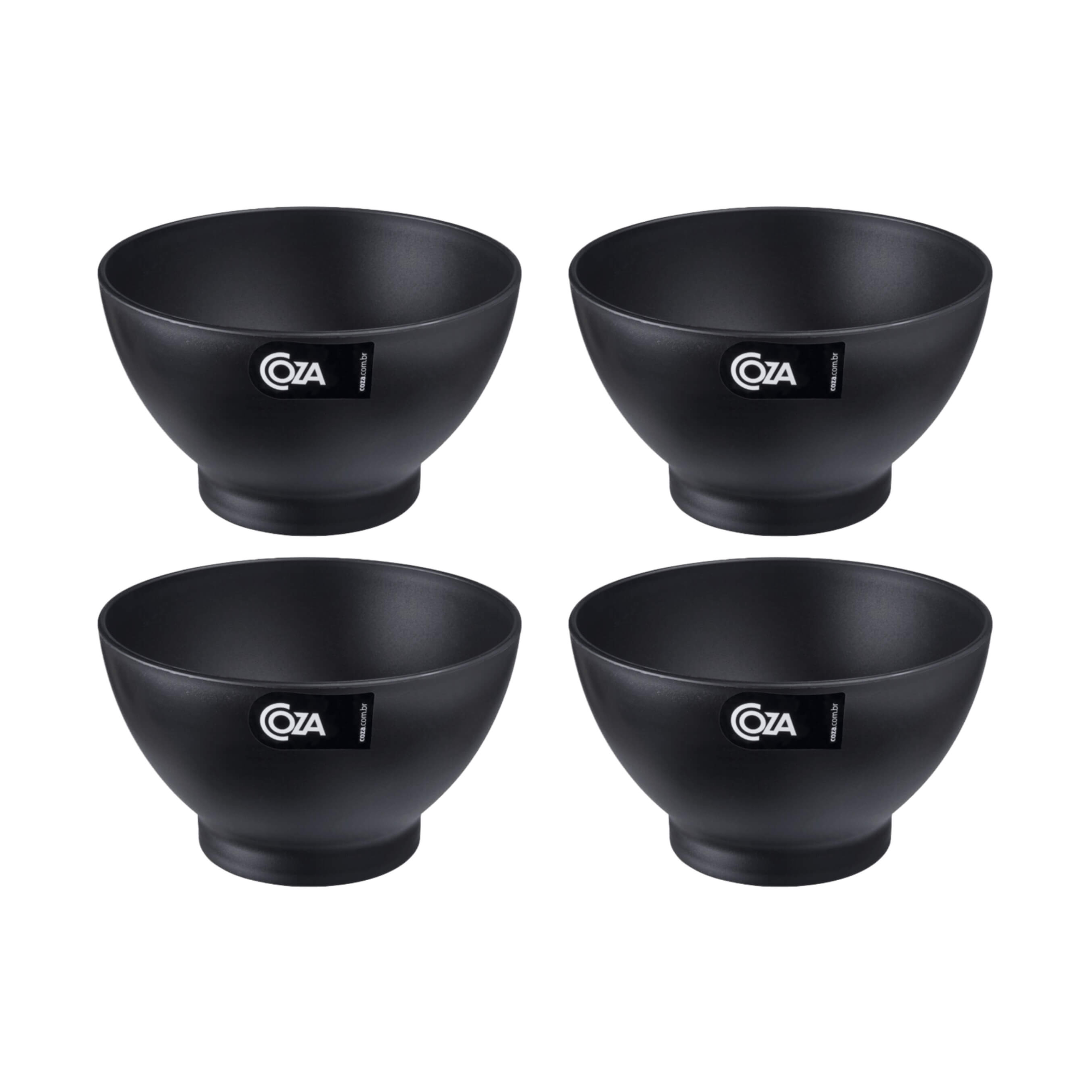 COMP Kit com 4 Cumbucas 500ml Preto Coza Brinox - 10510/0008