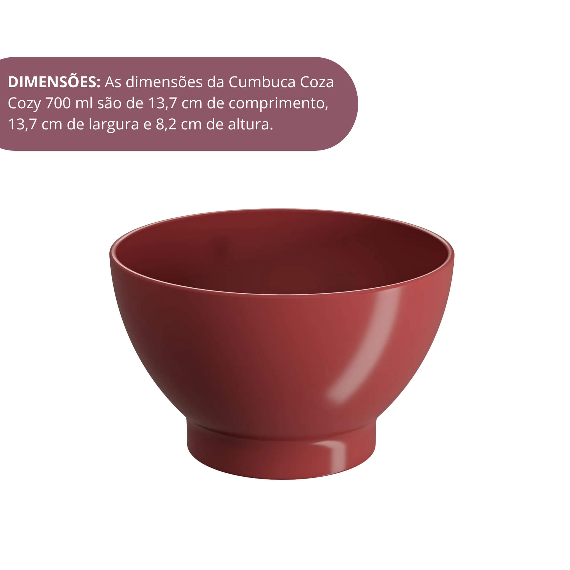 COMP Kit com 4 Cumbucas 750ml (cada) Vermelho Dust Coza Brinox - 10510/0465