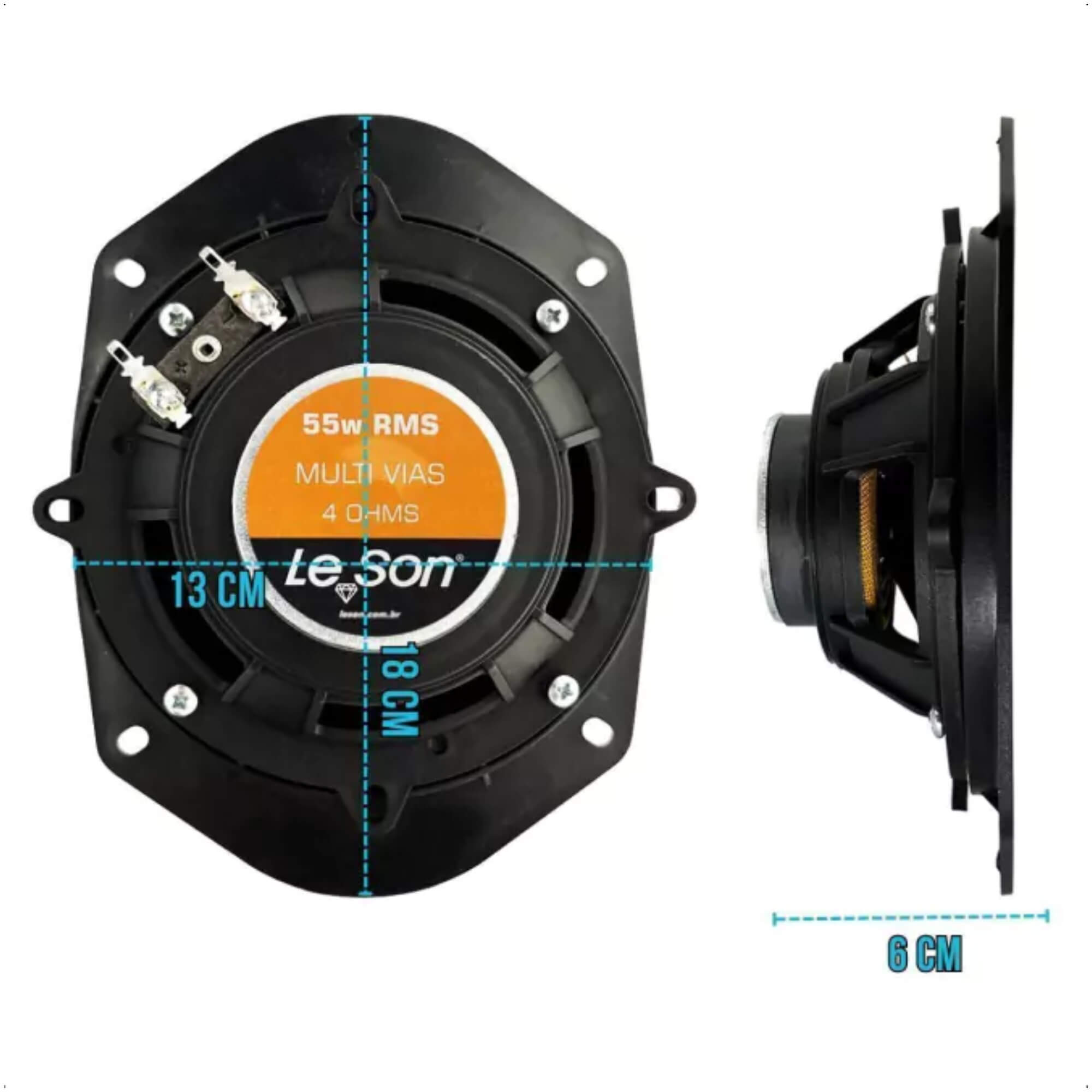 COMP Kit Alto Falante Gol G2 1995 a 2005 6 Polegadas e 5x7 Polegadas 220w Leson