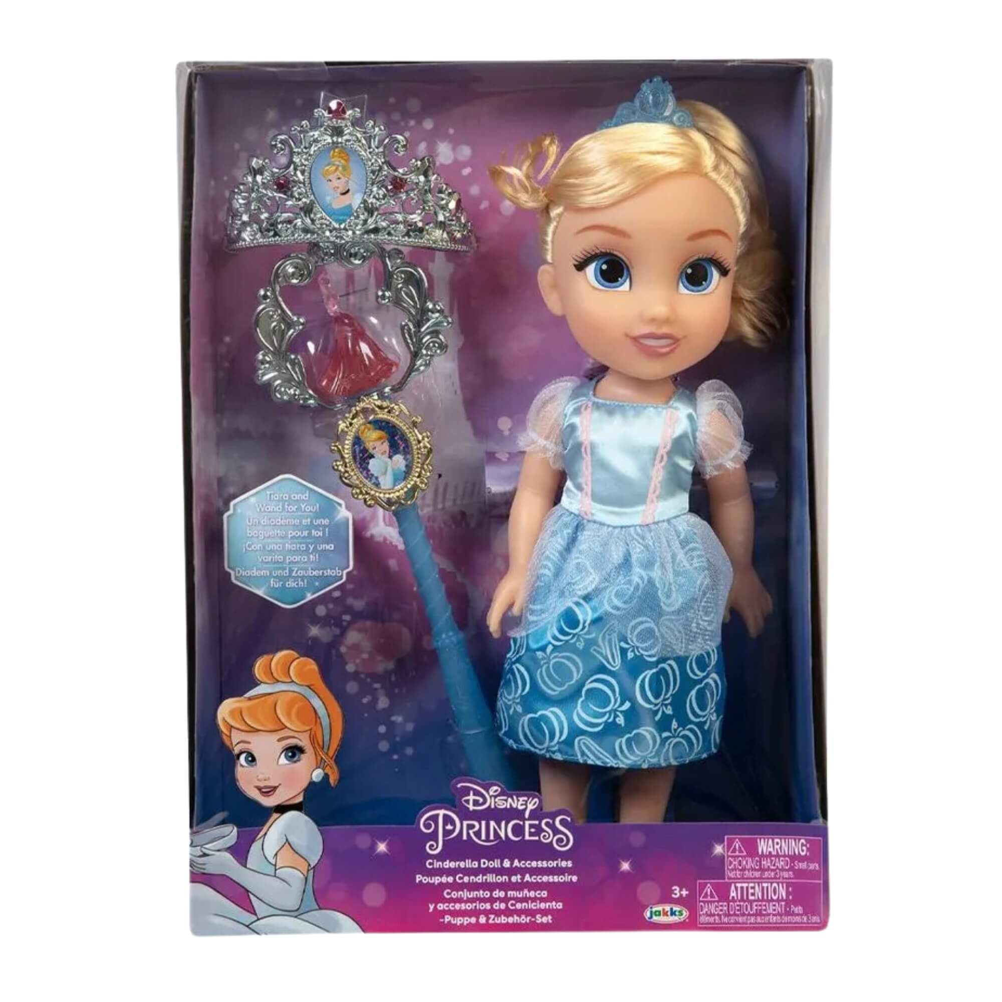 Boneca Infantil Princesas da Disney Cinderella com Varinha Multikids - BR1926