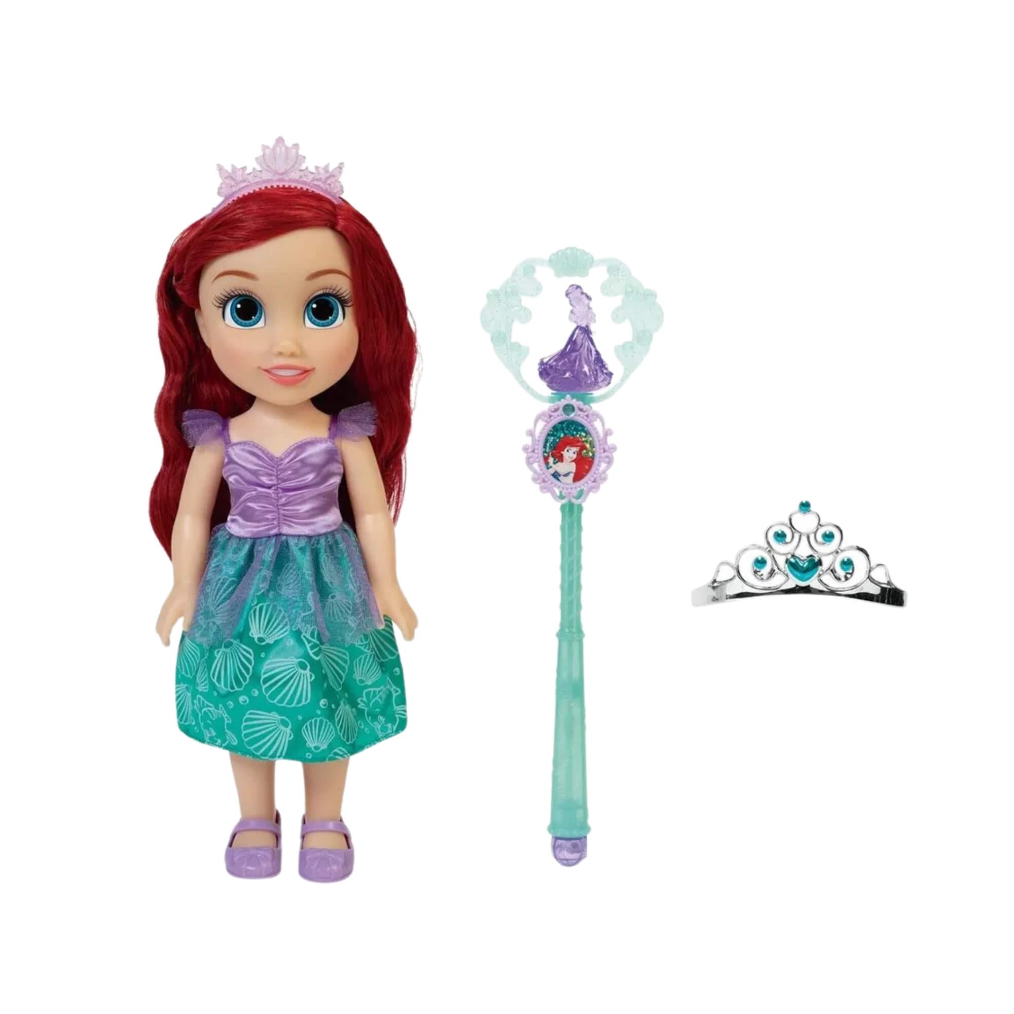 Boneca Princesas da Disney Ariel com Varinha e Tiara Multikids - BR1927