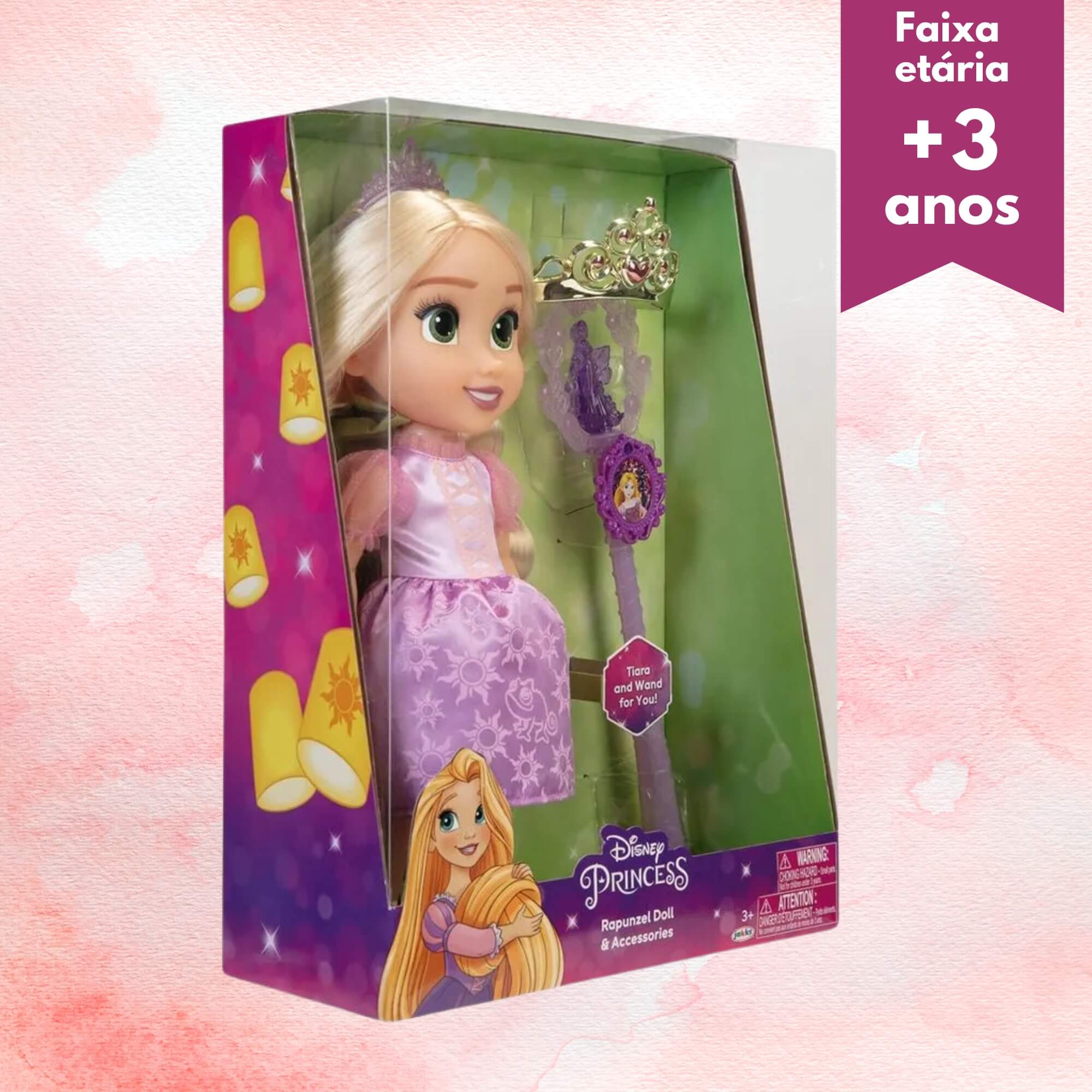 Boneca Princesas da Disney Rapunzel com Varinha e Tiara Multikids - BR1928
