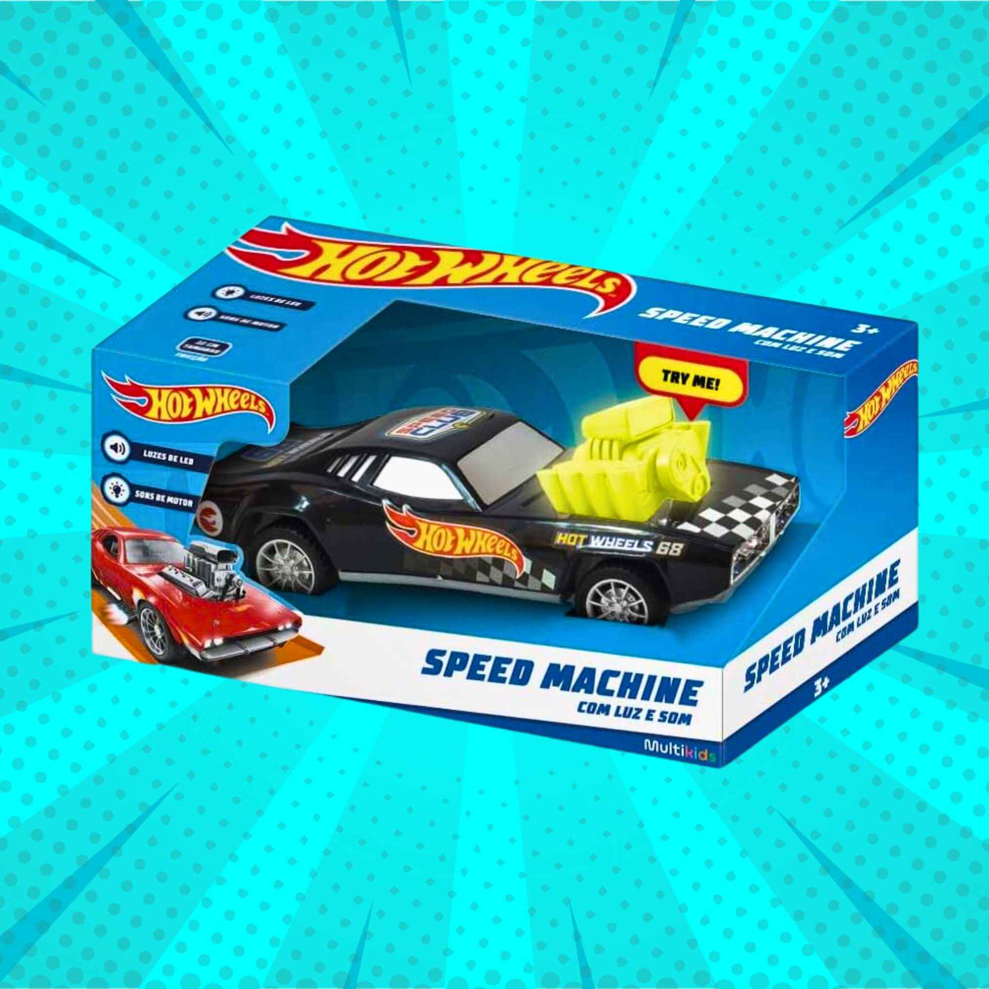 Brinquedo Infantil Carrinho Fricção Hot Wheels Speed Machine Sortido e Unitário Multikids - BR2085