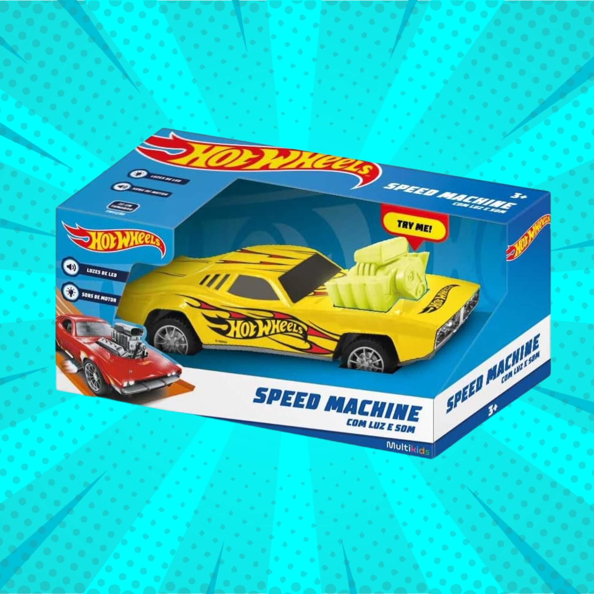 Brinquedo Infantil Carrinho Fricção Hot Wheels Speed Machine Sortido e Unitário Multikids - BR2085