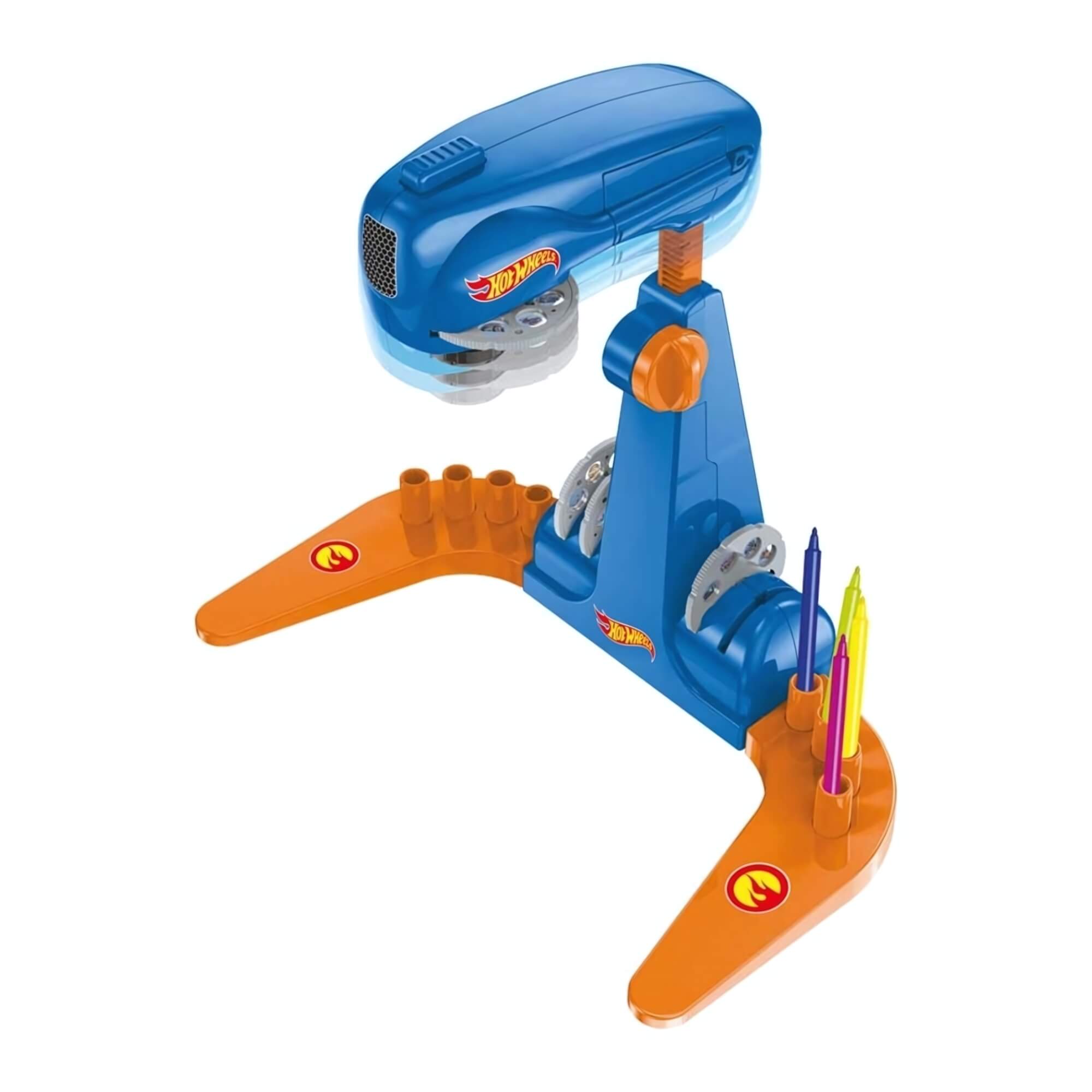 Brinquedo Infantil Mesa Projetora com Canetinhas e 32 Desenhos Hot Wheels Multikids - BR2087