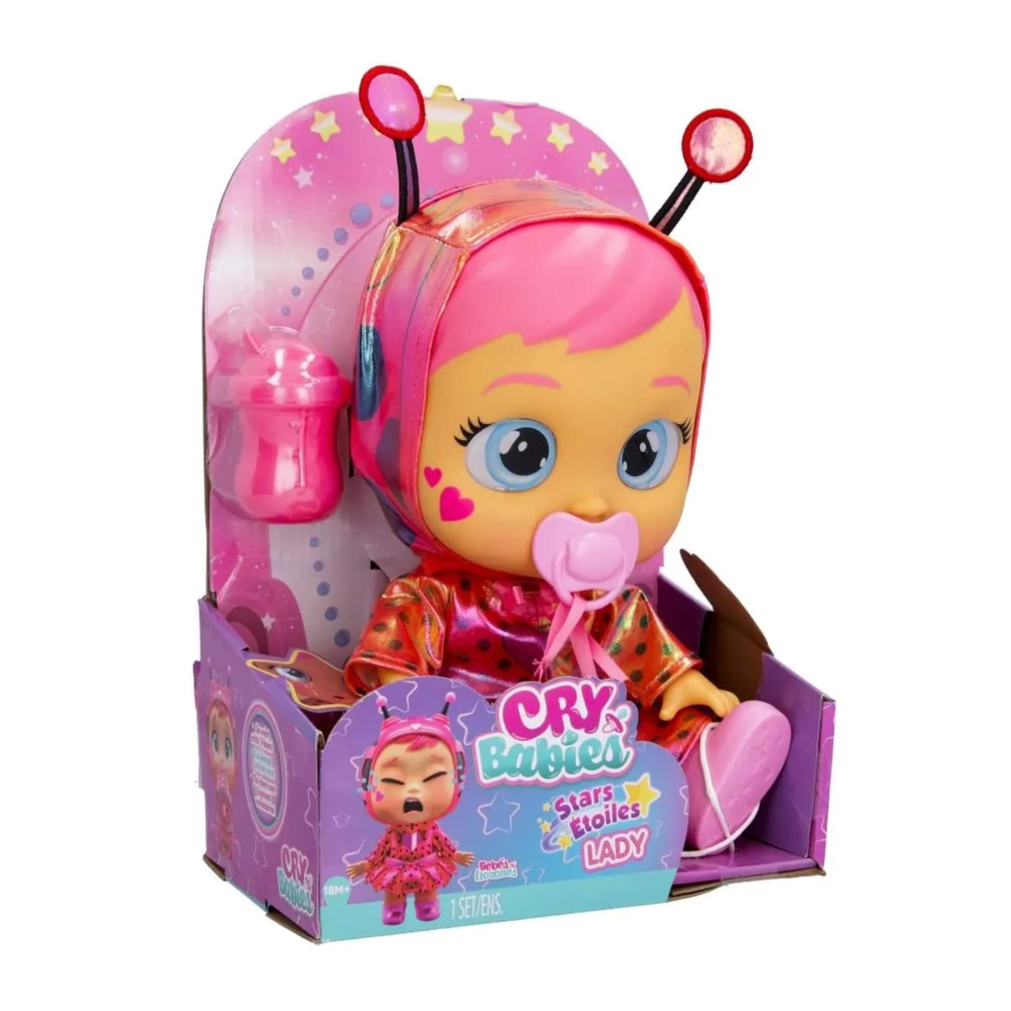 Boneca Infantil Cry Babies Stars Lady com Olhos que Brilham Multikids - BR2237
