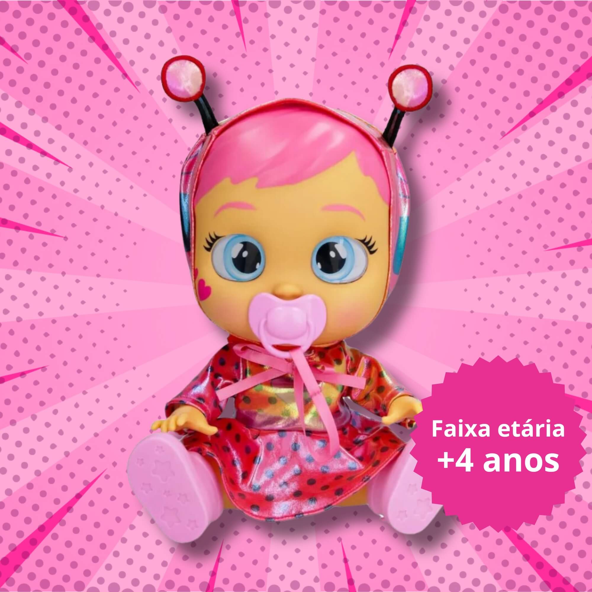 Boneca Infantil Cry Babies Stars Lady com Olhos que Brilham Multikids - BR2237