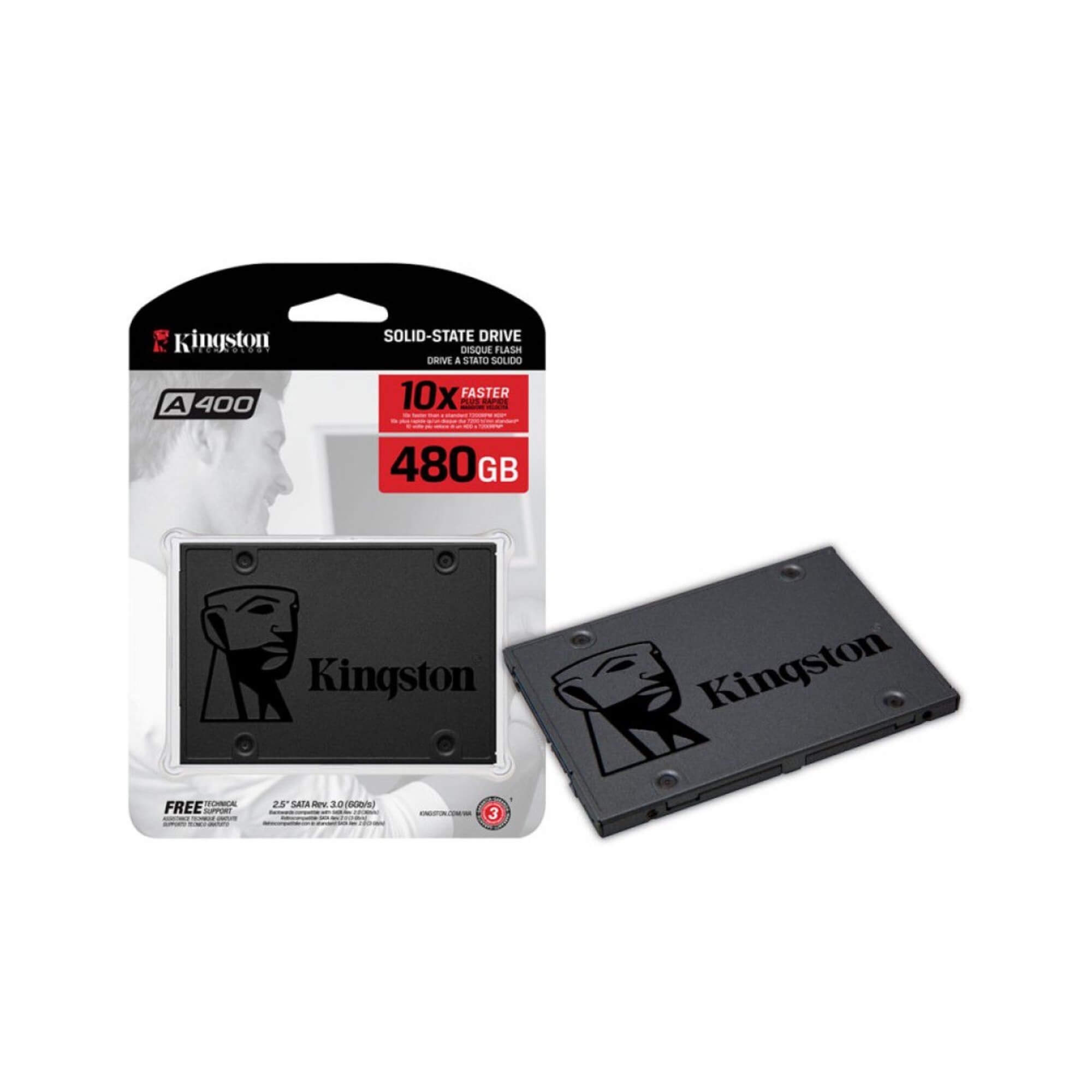 SSD Kingston A400 480GB Sata III 6Gb/s 2,5'' 500MB Kingston - SA400S37/480GB