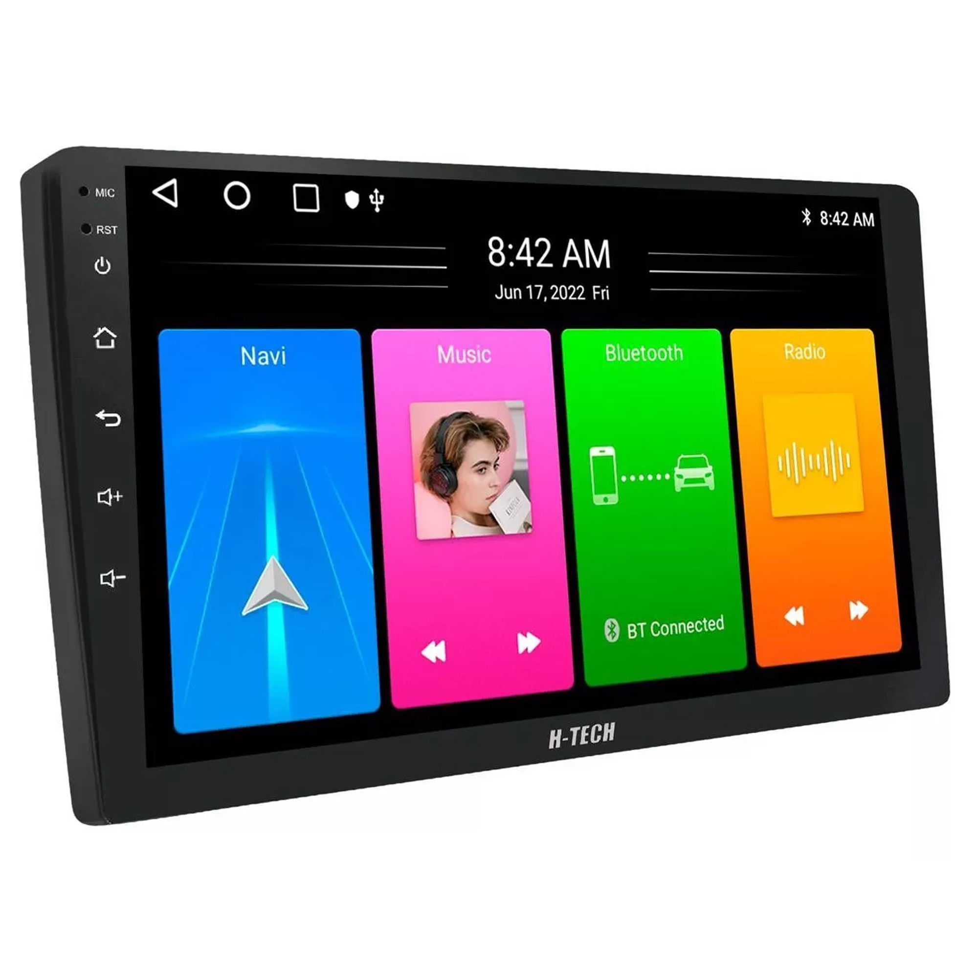 Central Multimidia SLIM 9" QLED Android 2+64GB Espelhamento Carplay e Android Auto H-Tech HT-9230CA