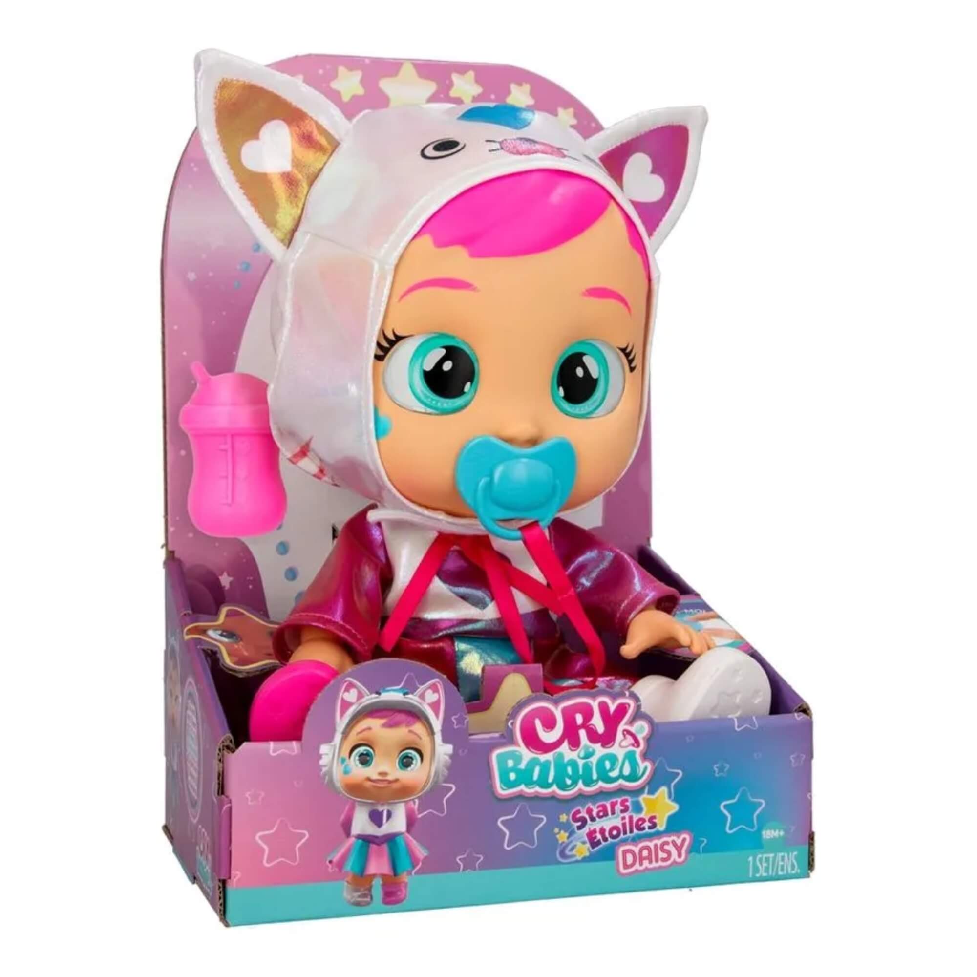 Boneca Infantil Cry Babies Stars Daisy com Olhos que Brilham Multikids- BR2239