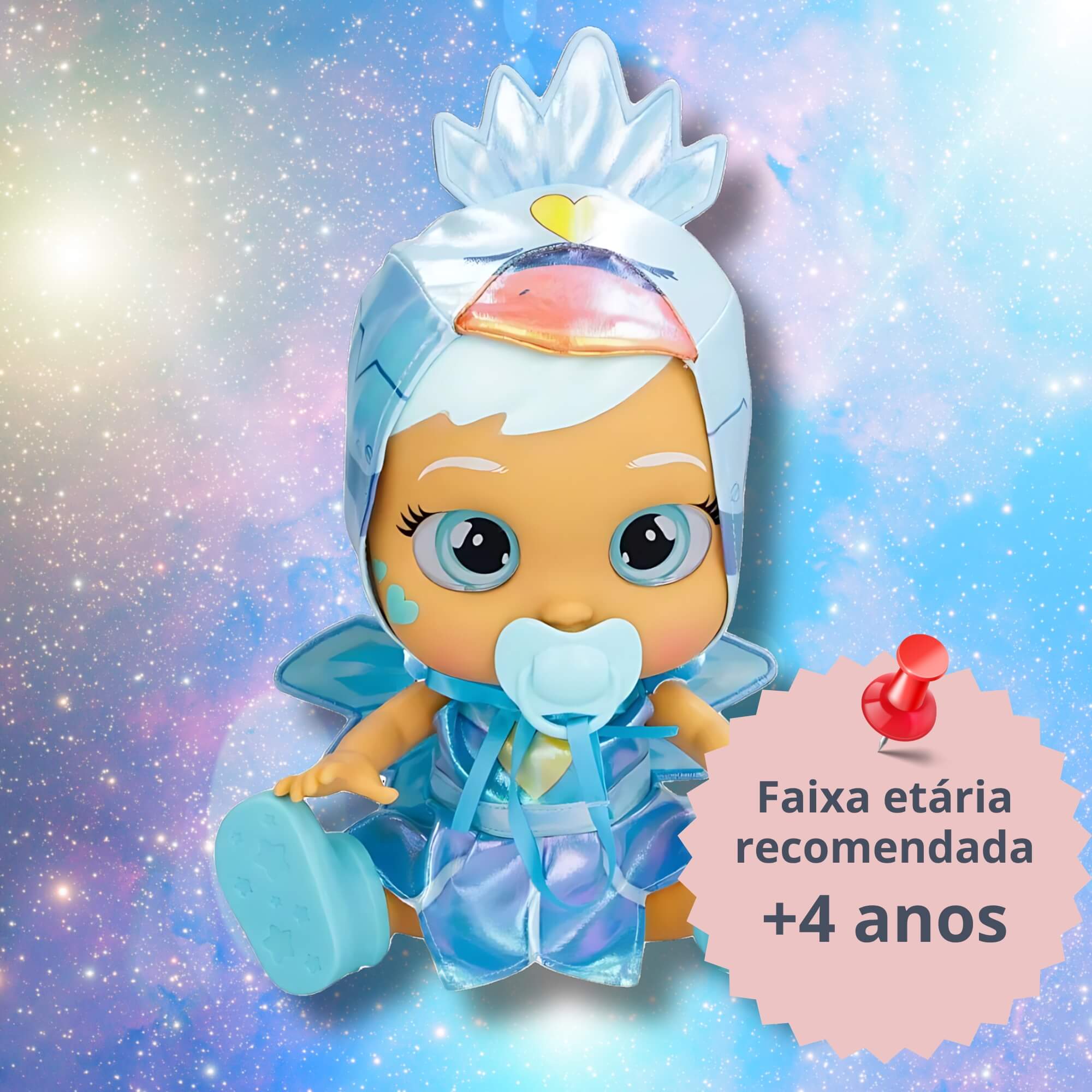 Boneca Infantil Cry Babies Stars Sydney com Olhos que Brilham Multikids - BR2238