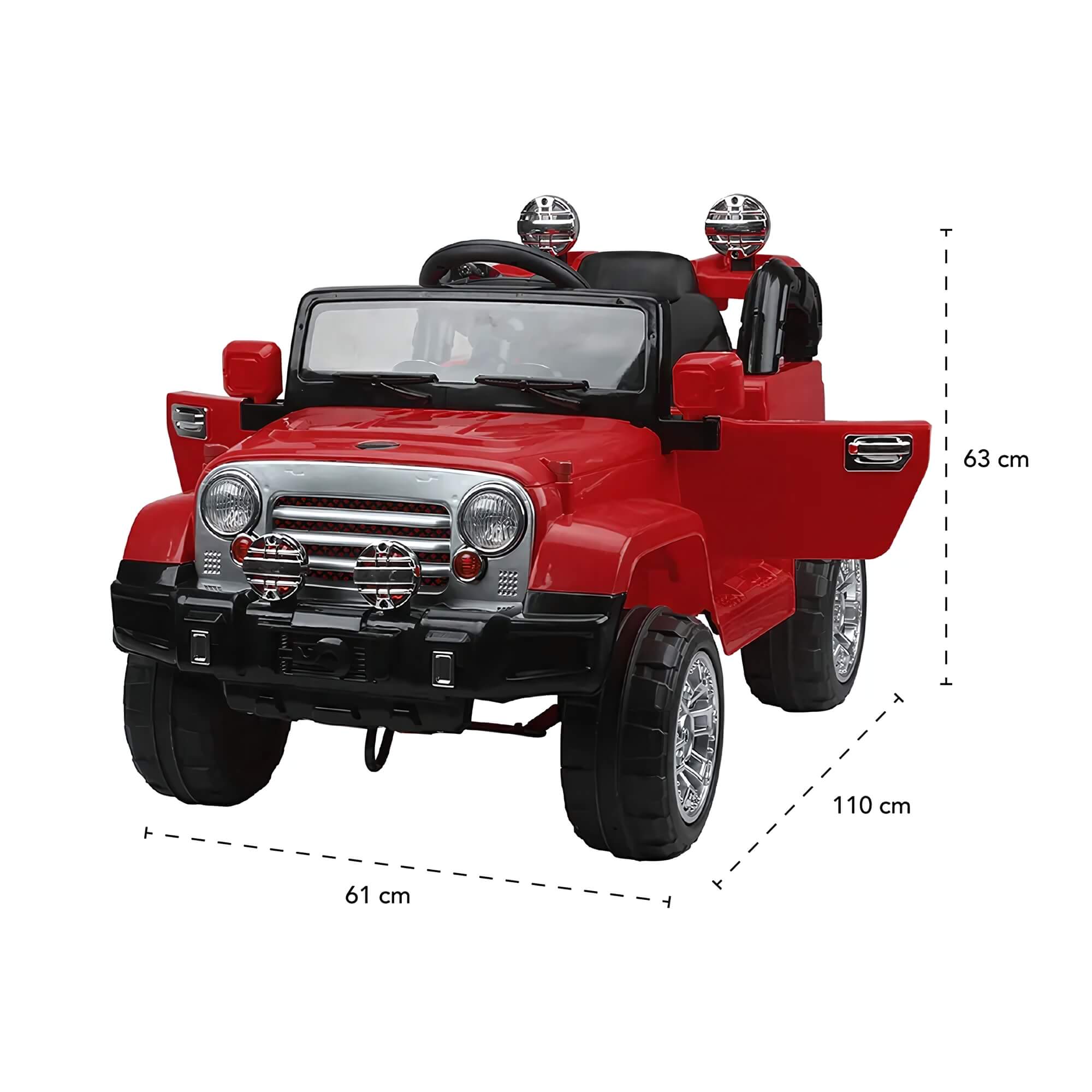 Carrinho Jipe Elétrico Infantil Trilha 12V Vermelho com Controle Remoto Bel - 927604
