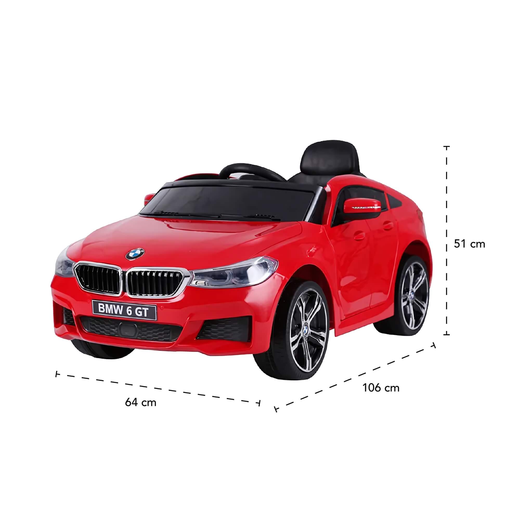 Carrinho Elétrico BMW 6 GT 12V Vermelho com Controle Remoto para Crianças até 30 Kg Bel - 936004