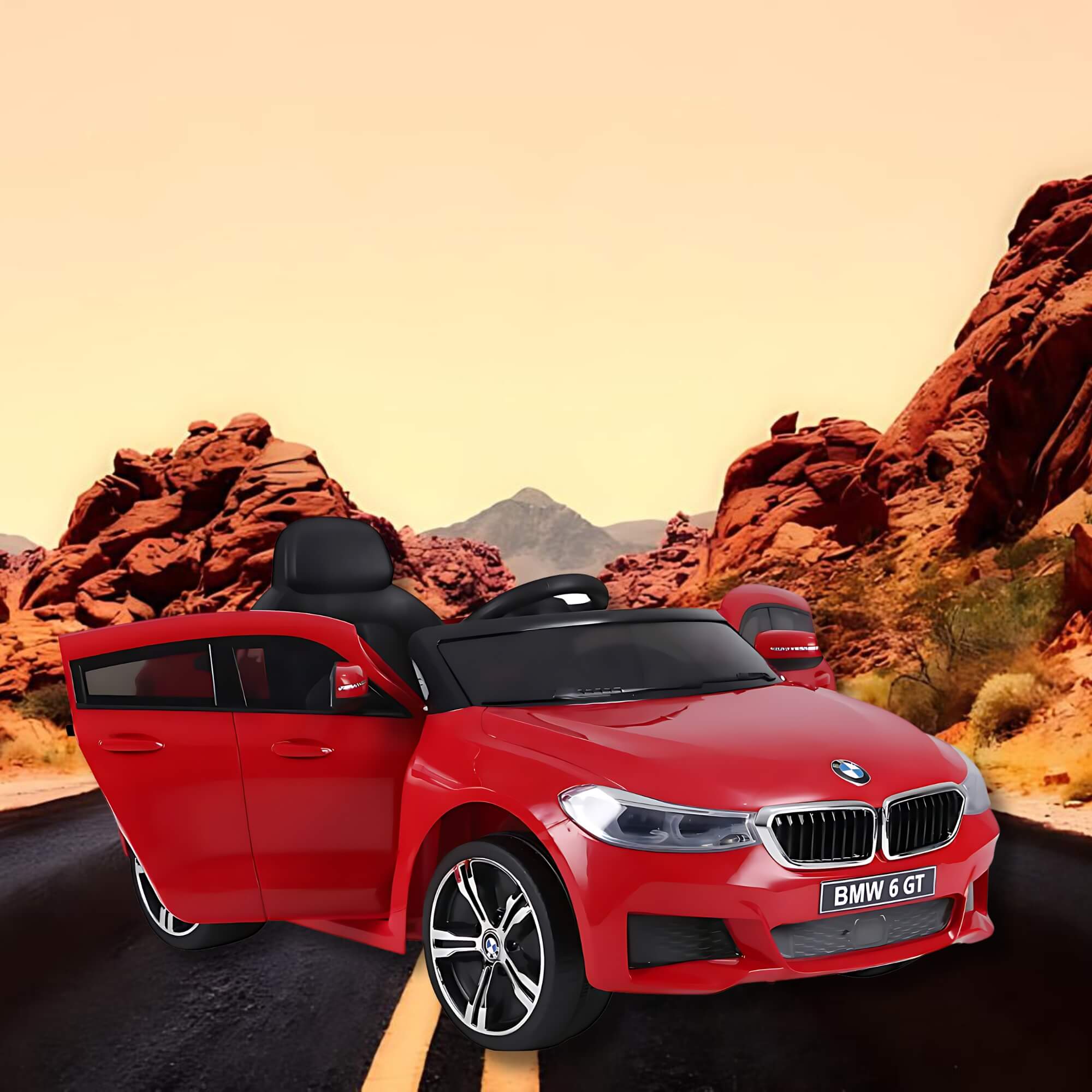 Carrinho Elétrico BMW 6 GT 12V Vermelho com Controle Remoto para Crianças até 30 Kg Bel - 936004