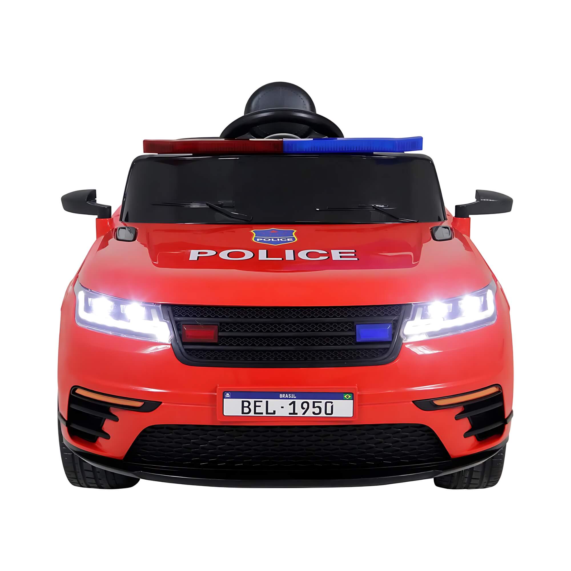 Carrinho Elétrico Polícia Drift 12V Vermelho c/ Controle Remoto p/ Crianças até 30 Kg Bel-936304