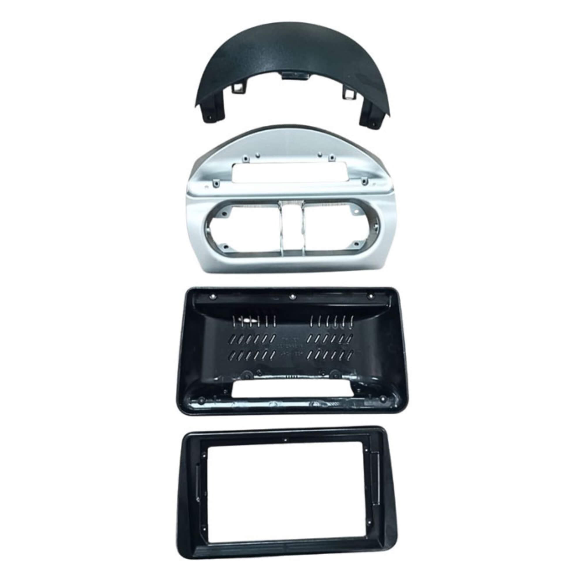 Moldura 9" Polegadas Preto c/ Prata compatível c/ Corsa Maxx e Montana 2002-2012 Expex - EPX9GM026