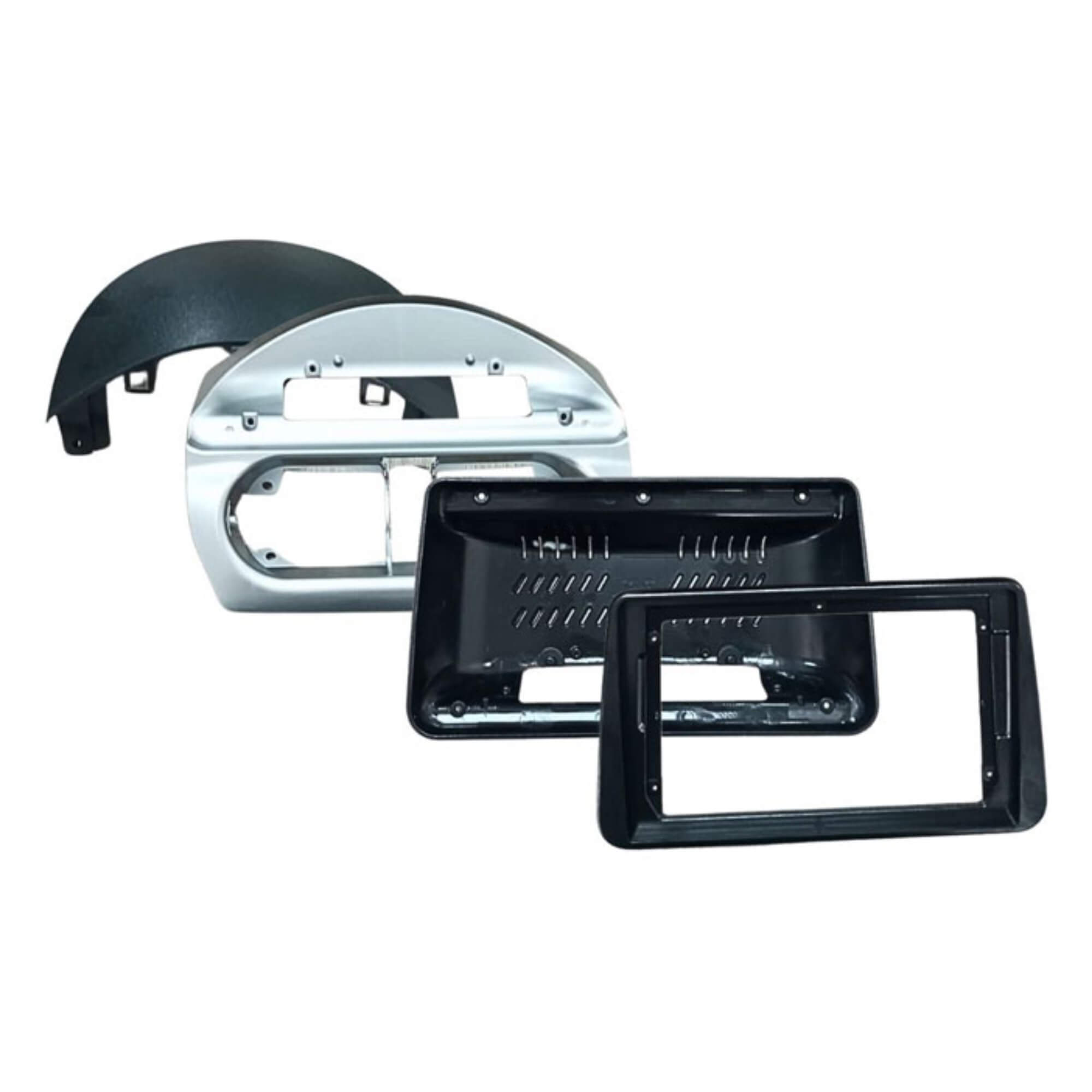 Moldura 9" Polegadas Preto c/ Prata compatível c/ Corsa Maxx e Montana 2002-2012 Expex - EPX9GM026