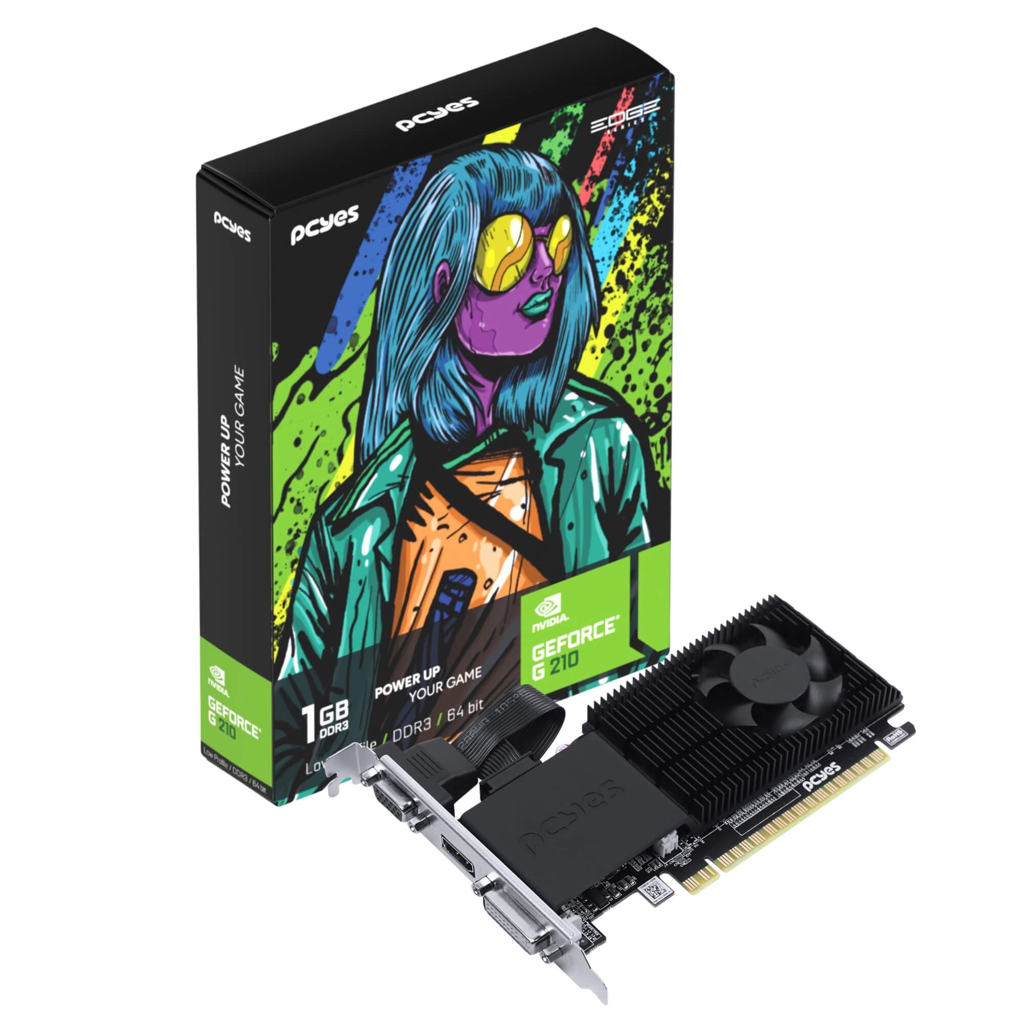 Placa de Vídeo G210 GPU 1GB 64B Pcyes Nvidia - 30675