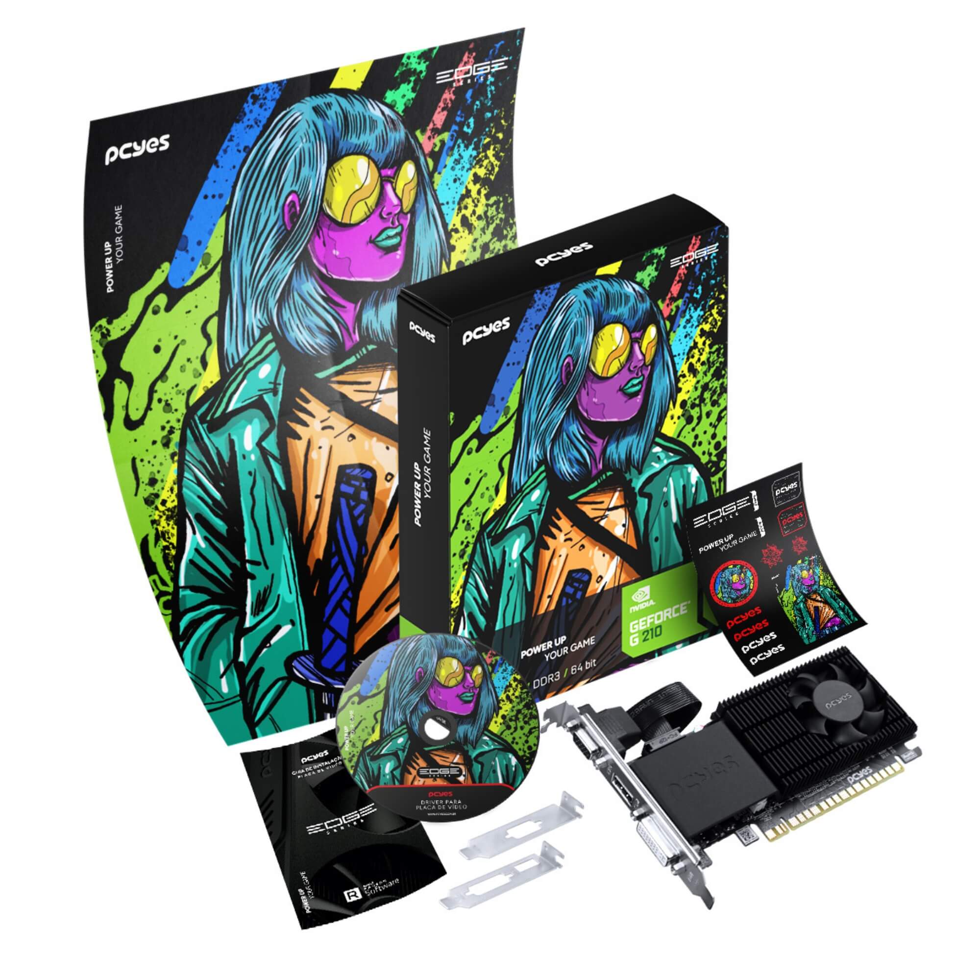 Placa de Vídeo G210 GPU 1GB 64B Pcyes Nvidia - 30675