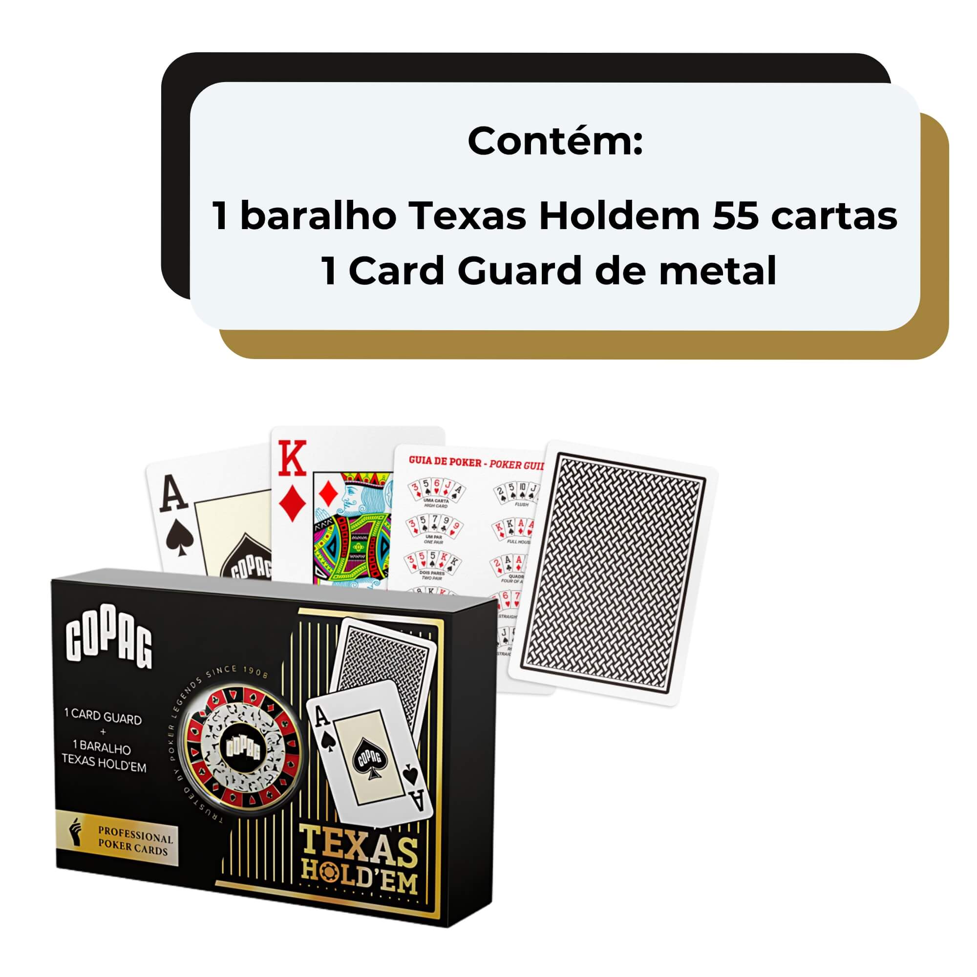 Jogo de Cartas Pro Texas Hold'Em Com Card Guard Copag - 31762
