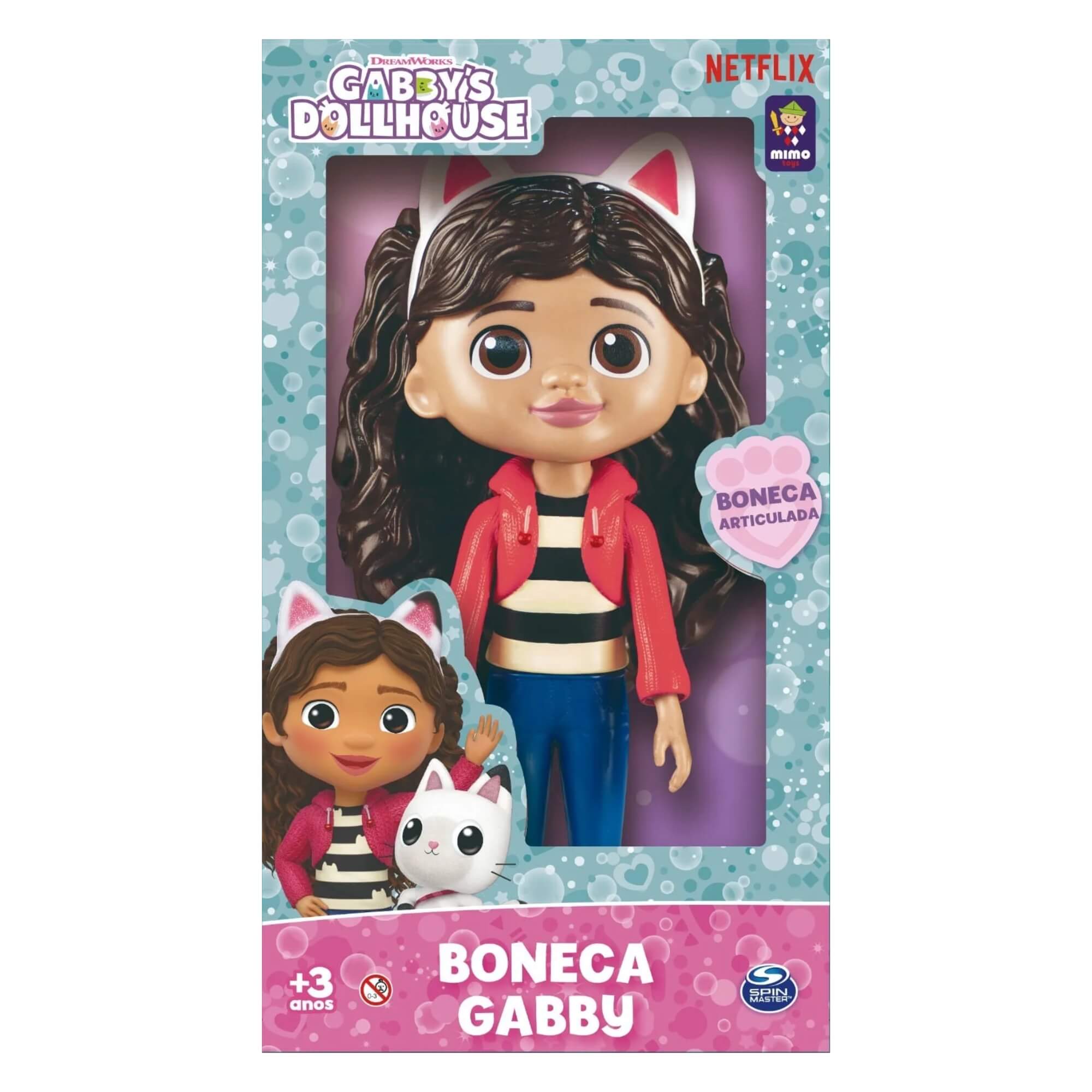 Boneca Infantil Gabby 25cm em Vinil da série Gabby's Dollhouse Mimo Toys - 2150