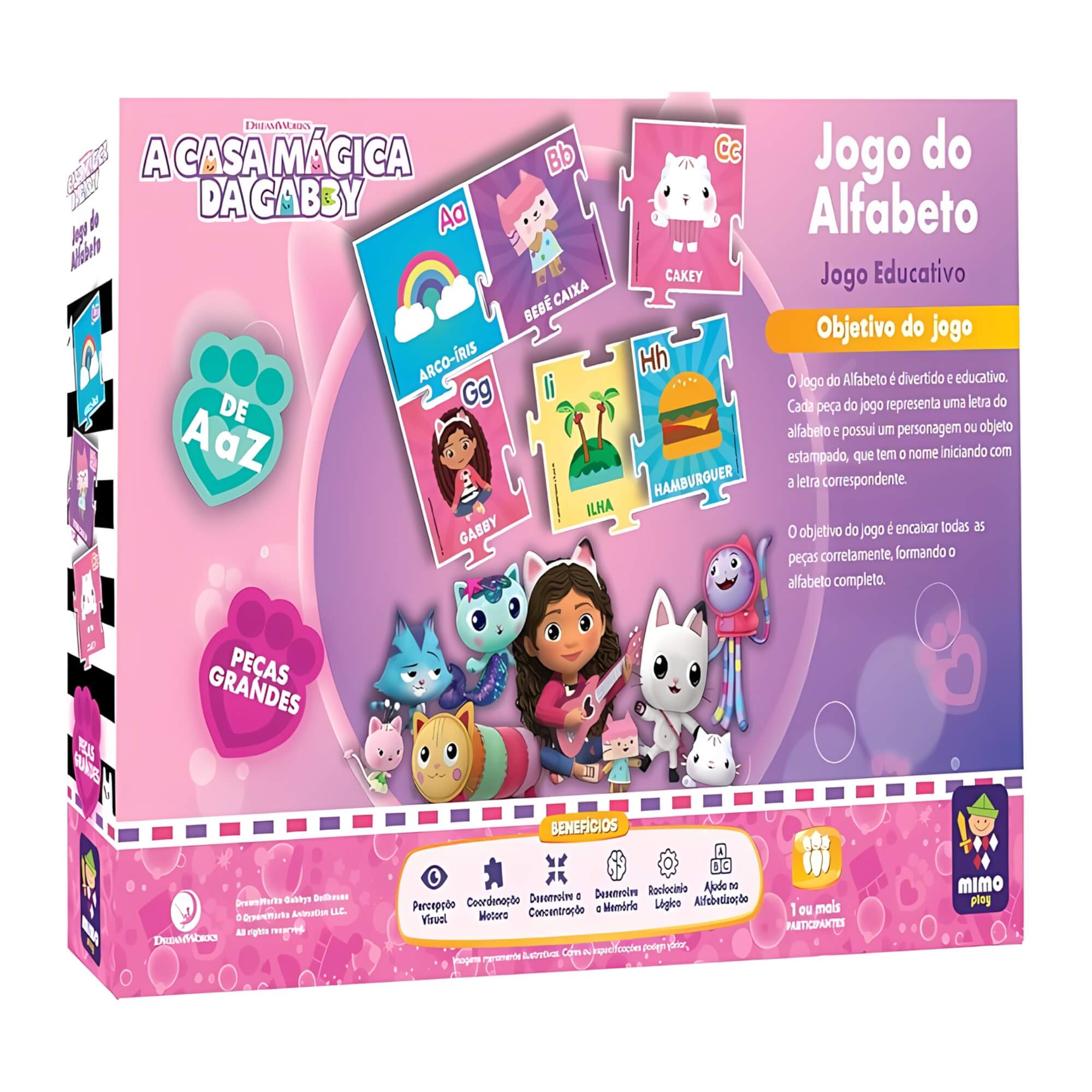 Jogo Educativo Alfabeto Casa Mágica da Gabby Mimo Toys - 2156