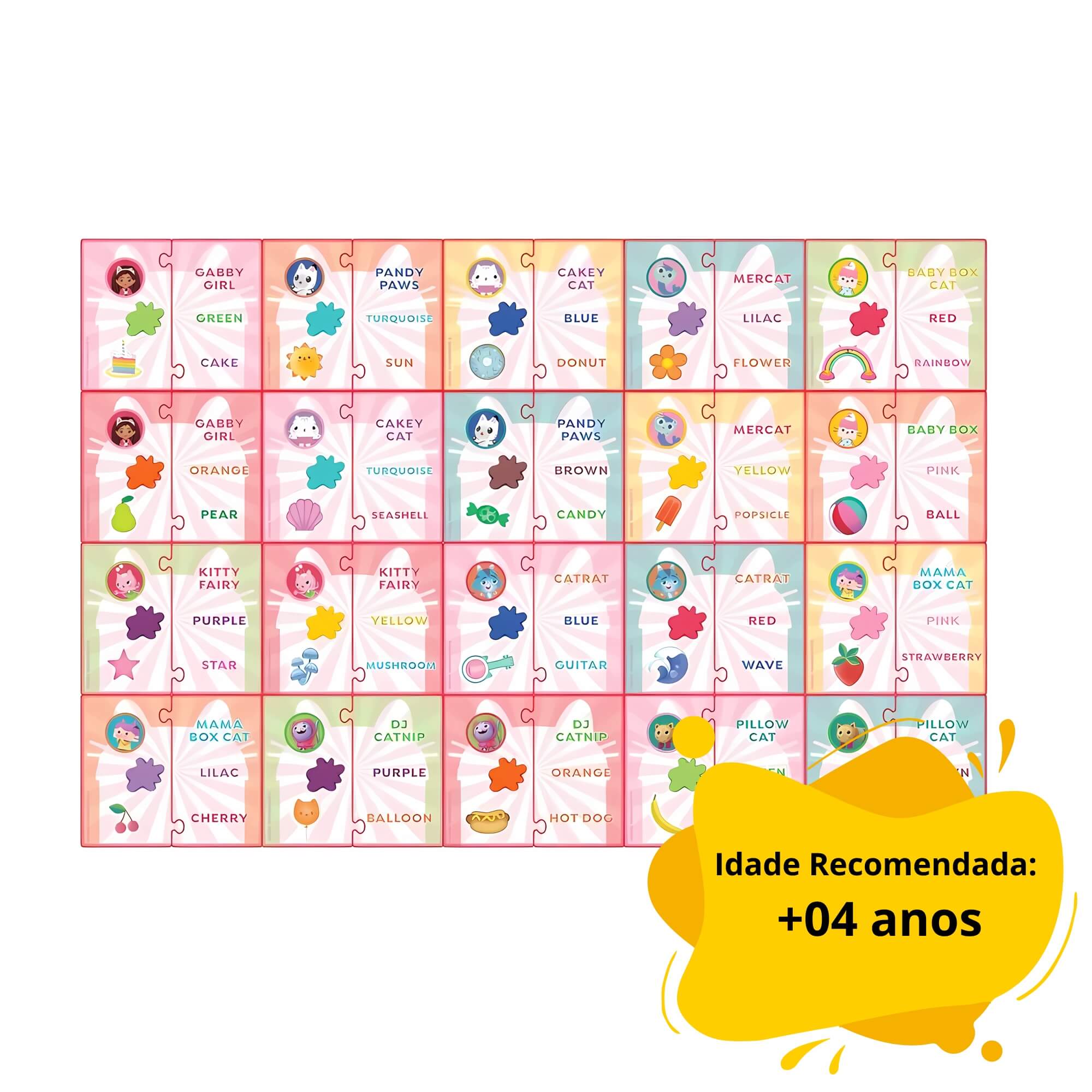 Jogo Educativo Aprendendo Inglês A Casa Mágica da Gabby 40 Peças Mimo Toys - 2158