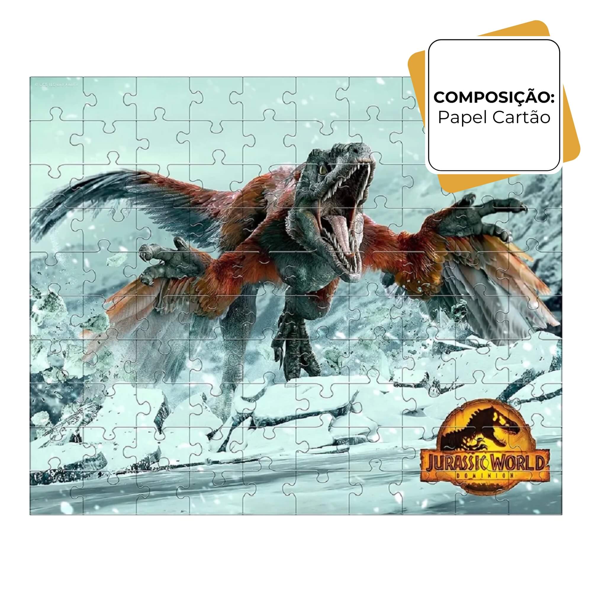 Quebra-Cabeça Pyroraptor 100 Peças Jurassic World Mimo Toys - 2083