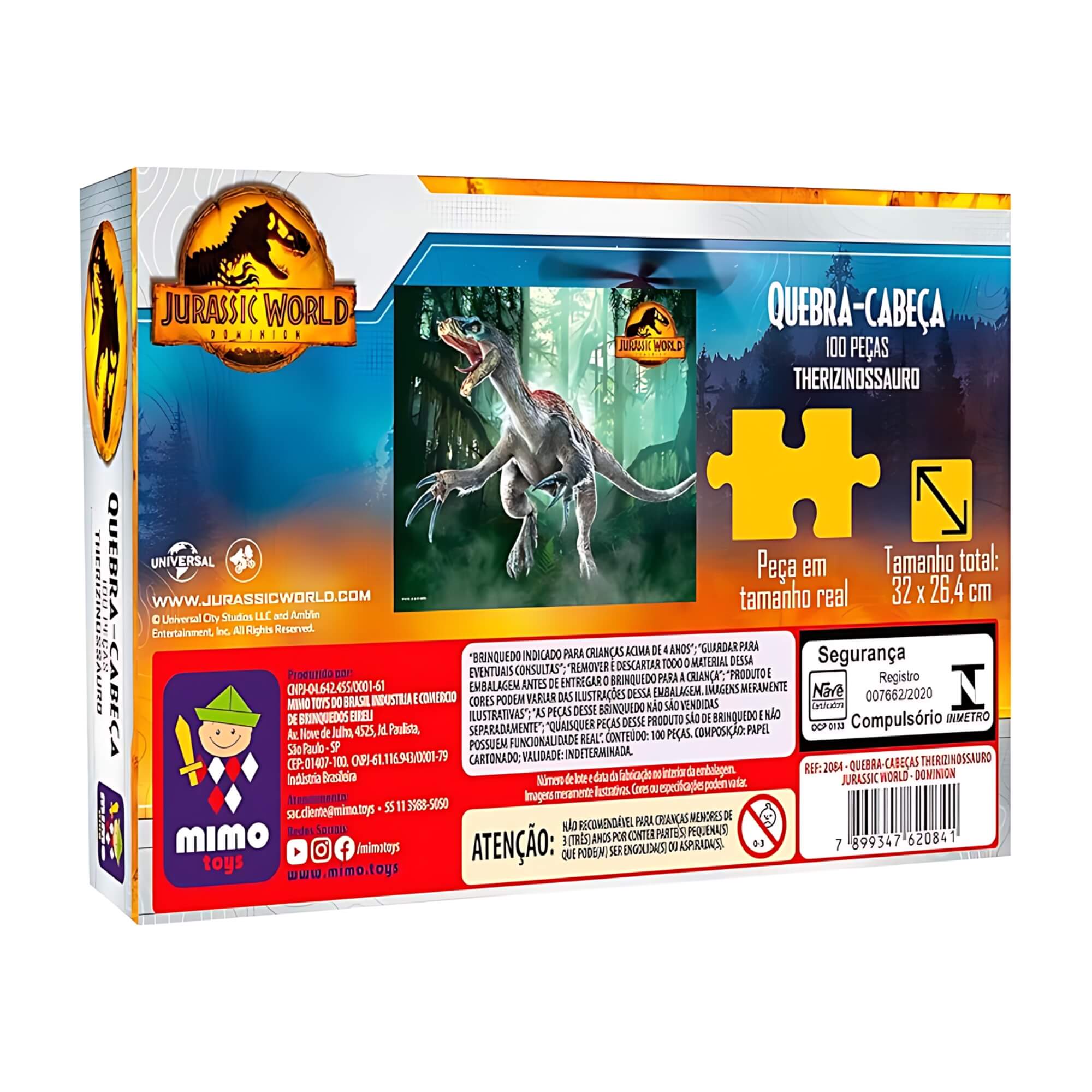 Quebra-Cabeça Therizinosaurus Jurassic World 100 Peças Mimo Toys - 2084