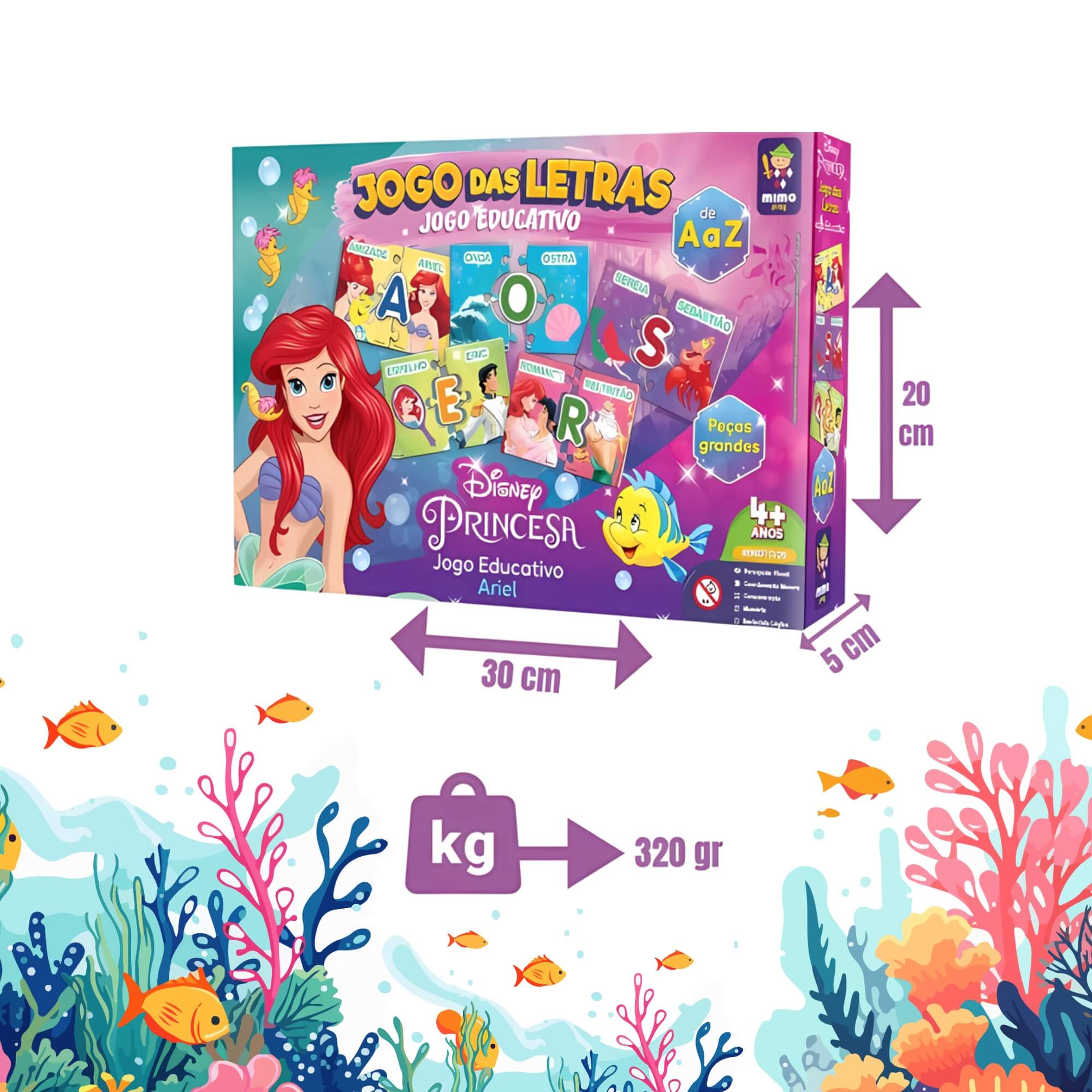 Jogo das Letras Educativo Ariel 60 Peças Mimo Toys - 2016