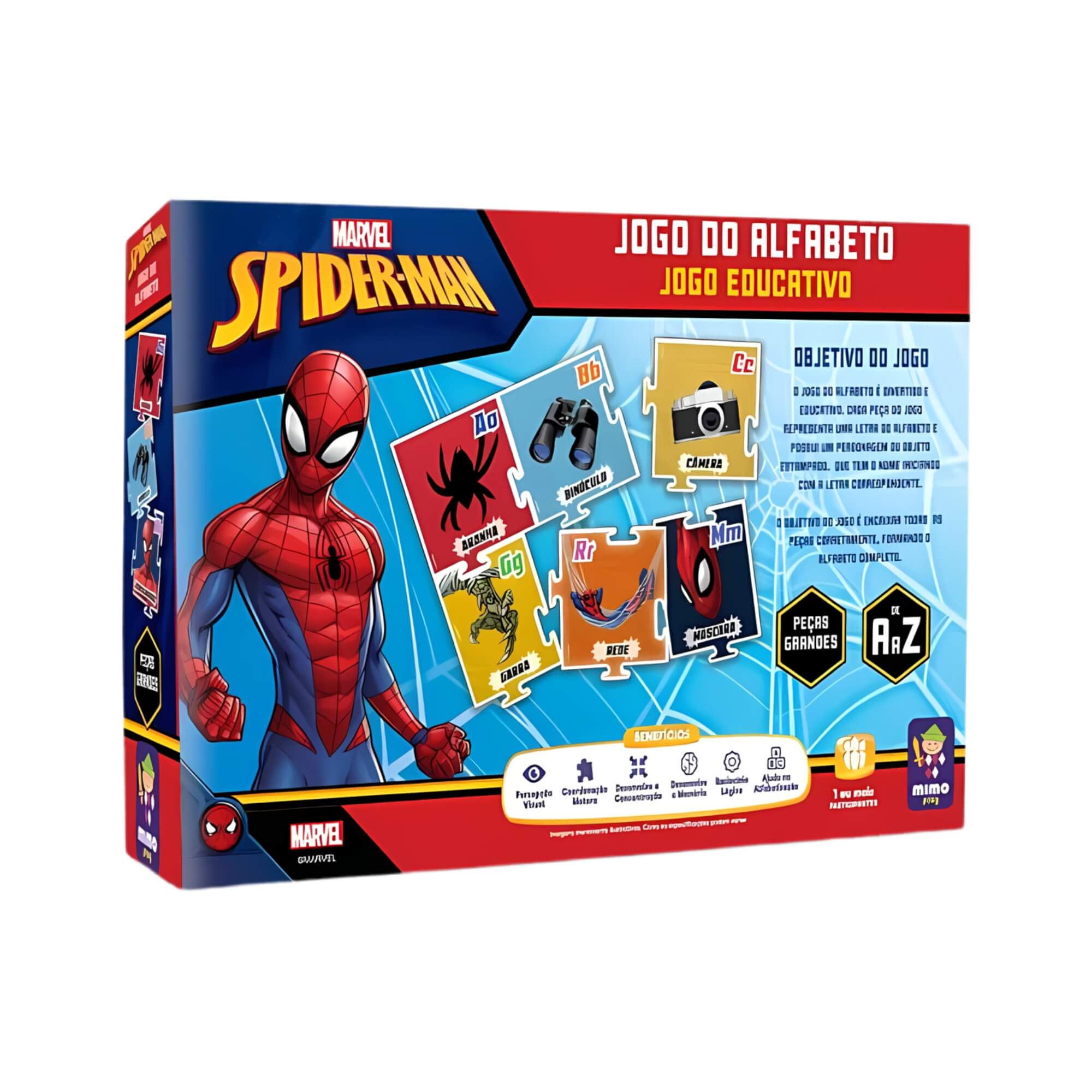 Jogo Educativo Alfabeto Homem Aranha Marvel Mimo Toys - 1998