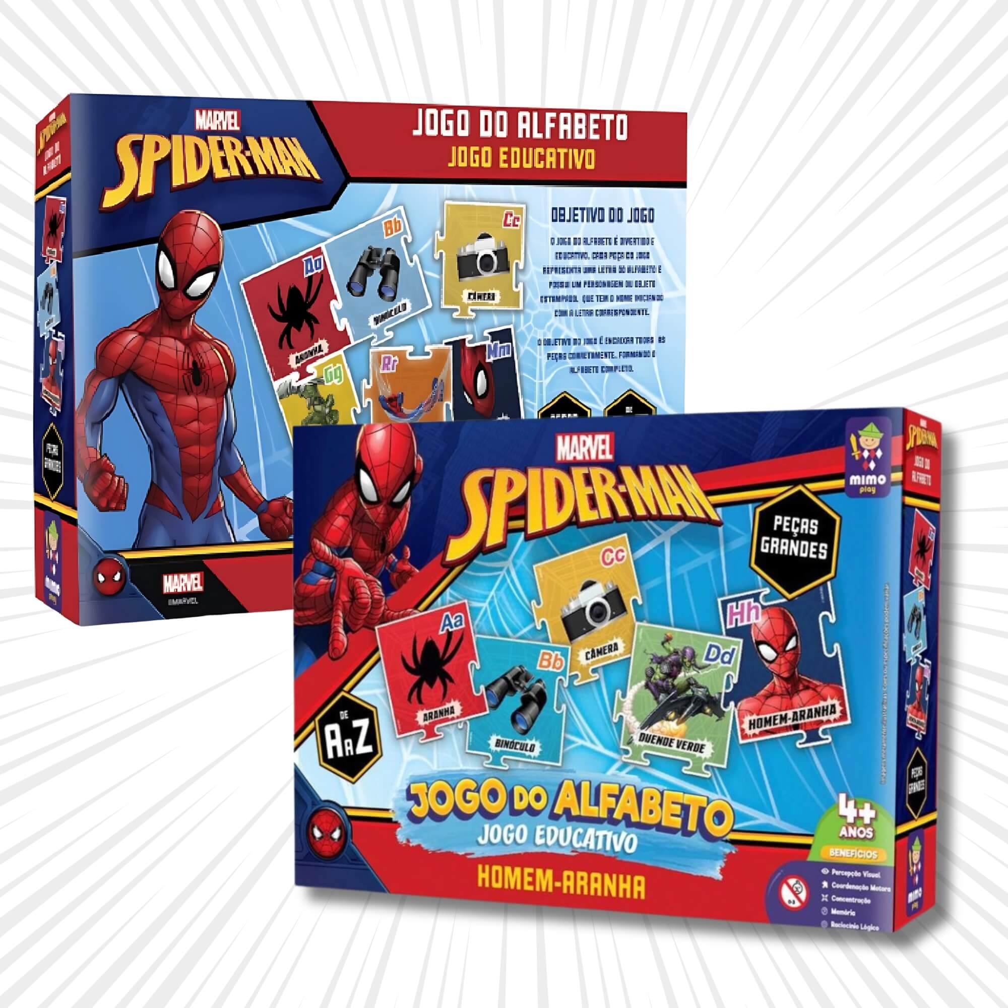 Jogo Educativo Alfabeto Homem Aranha Marvel Mimo Toys - 1998