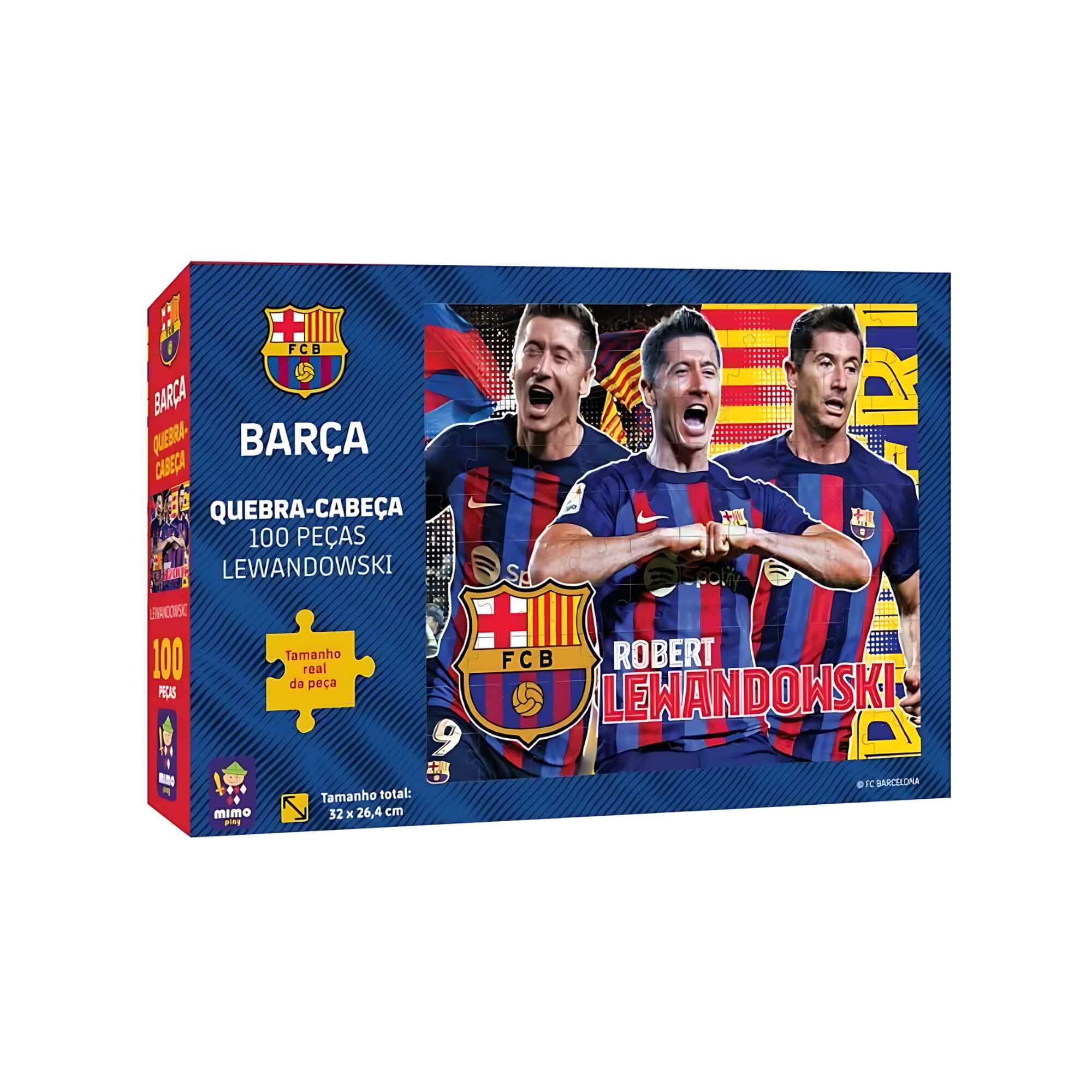 Quebra-Cabeça Colecionável Lewandowski Barça 100 Peças Mimo Toys - 2520