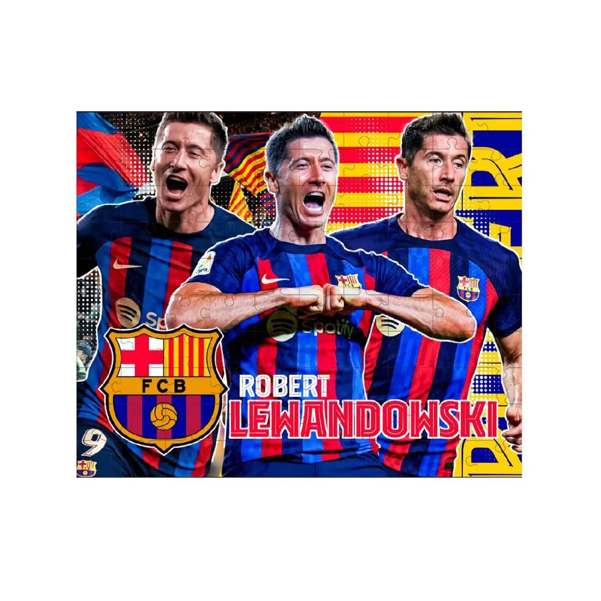 Quebra-Cabeça Colecionável Lewandowski Barça 100 Peças Mimo Toys - 2520