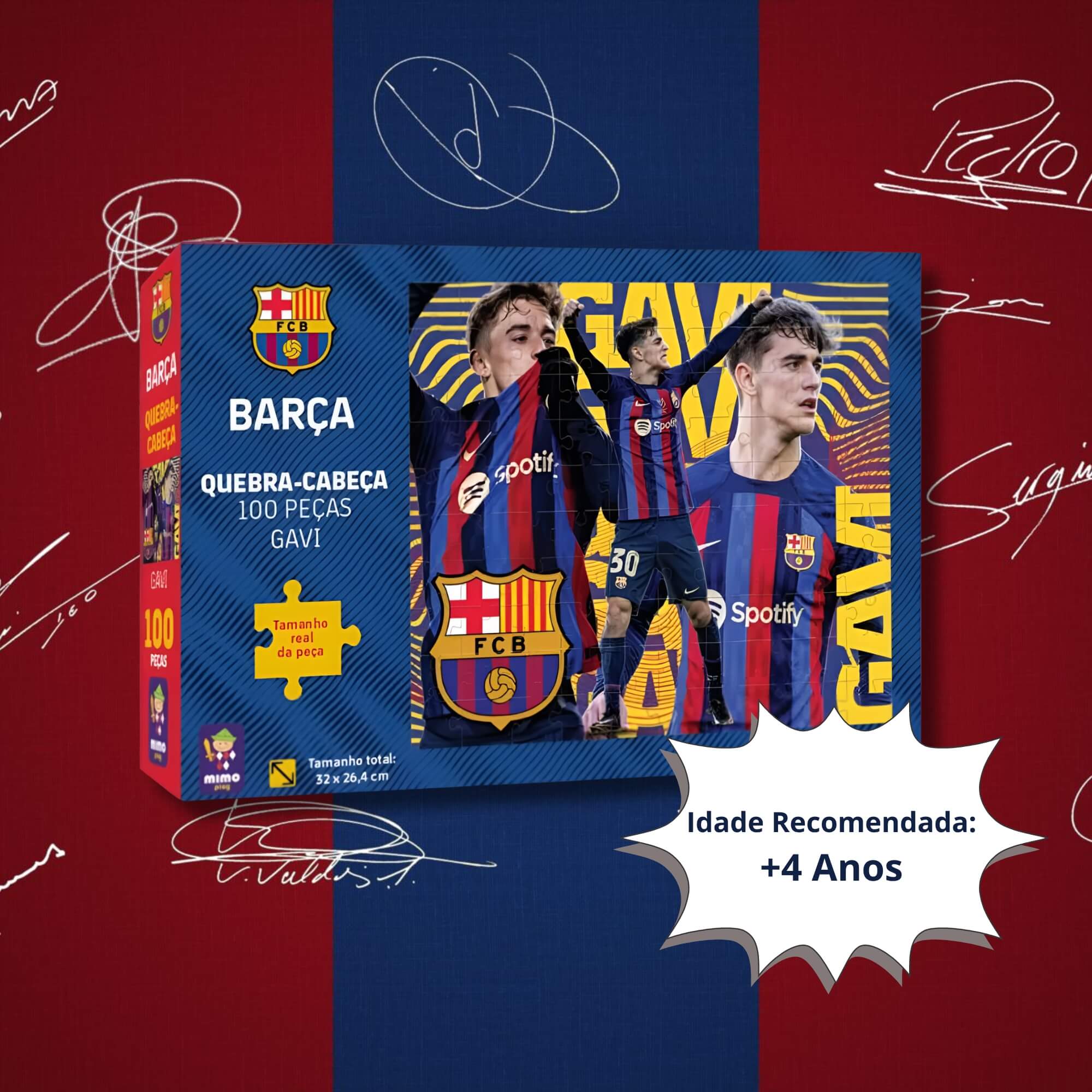 Quebra-Cabeça Colecionável Gavi Barça 100 Peças Mimo Toys - 2521