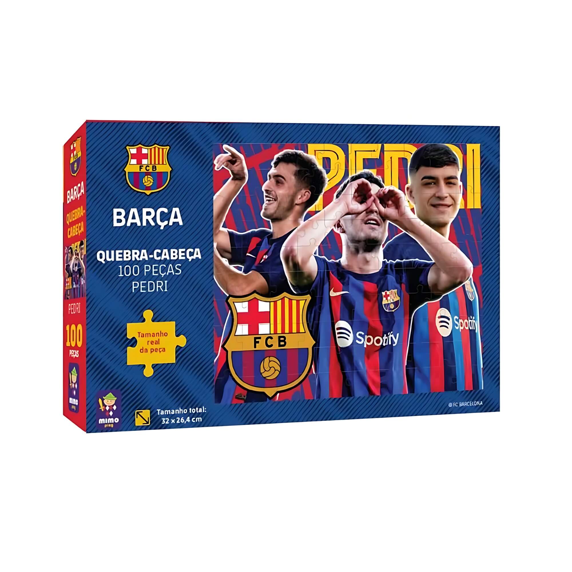 Quebra-cabeça Colecionável Pedri Barça 100 Peças Mimo Toys - 2523