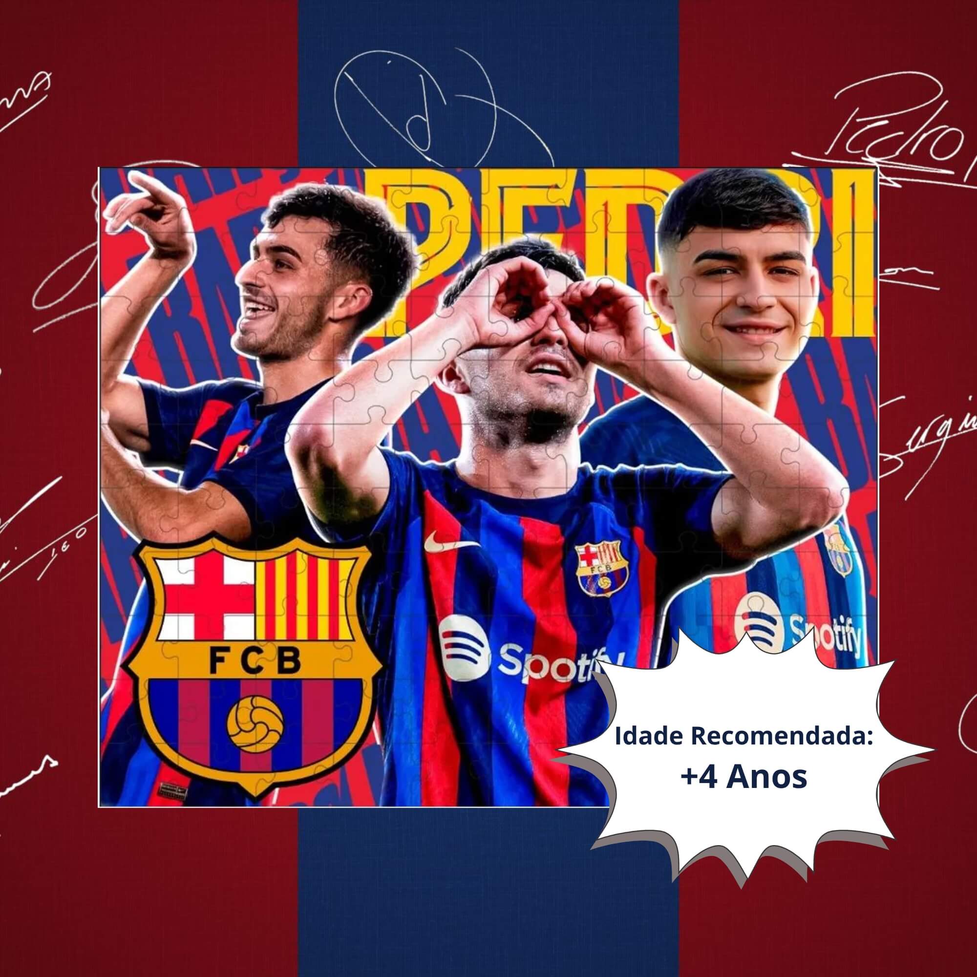 Quebra-cabeça Colecionável Pedri Barça 100 Peças Mimo Toys - 2523