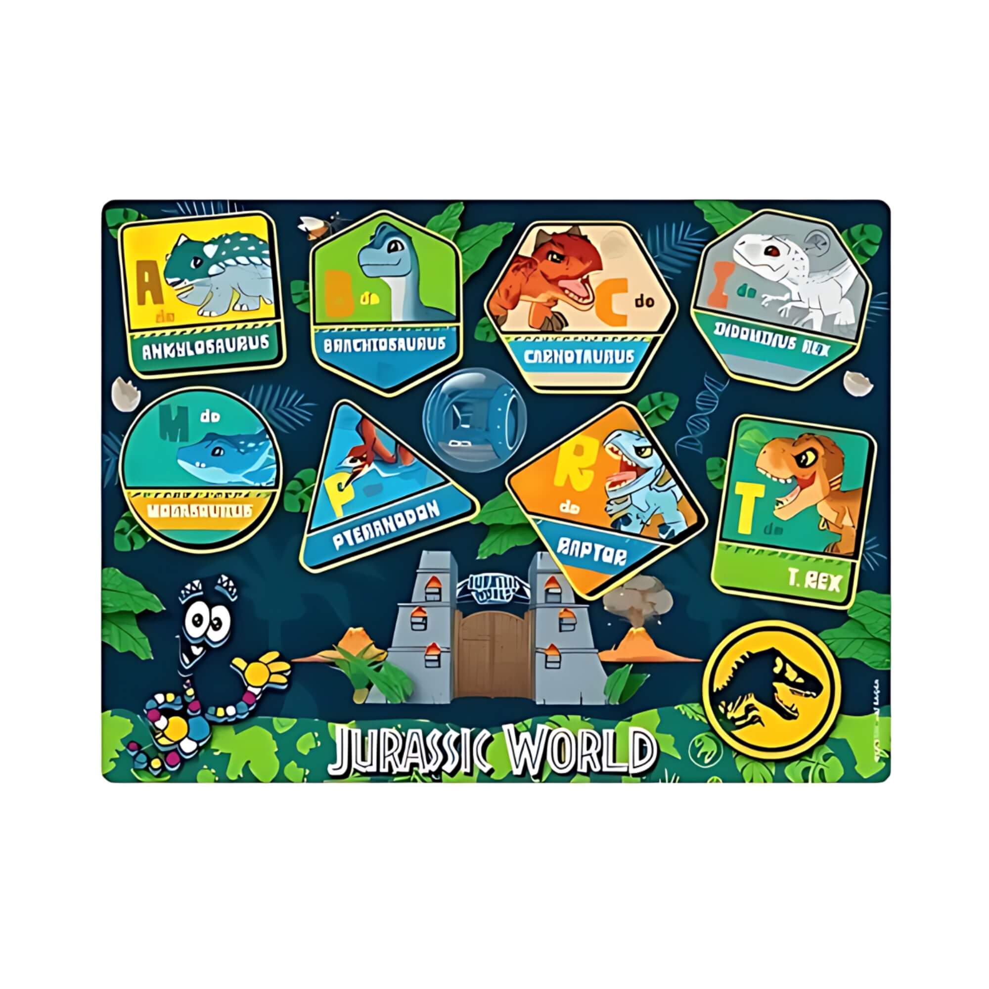 Jogo Infantil Educativo Encaixe as Formas Jurassic World Mimo Toys - 2051