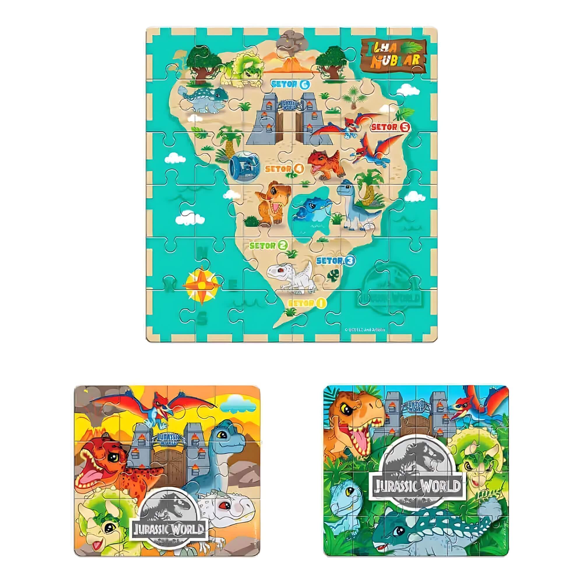 Quebra-Cabeça Infantil Progressivo 12/24/36 Peças Jurassic World Mimo Toys - 2052