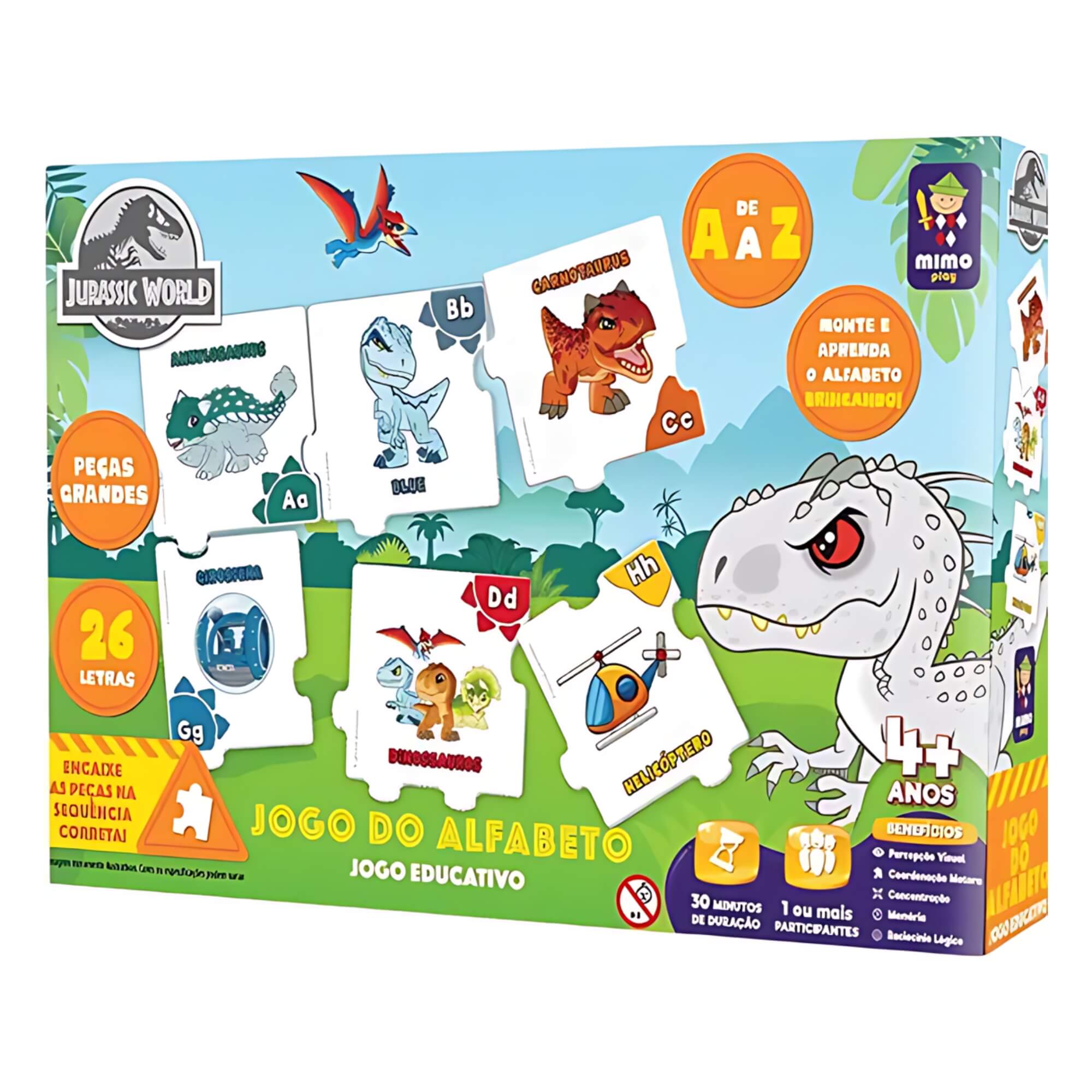 Jogo Educativo das Letras Jurassic World 52 Peças Mimo Toys - 2047