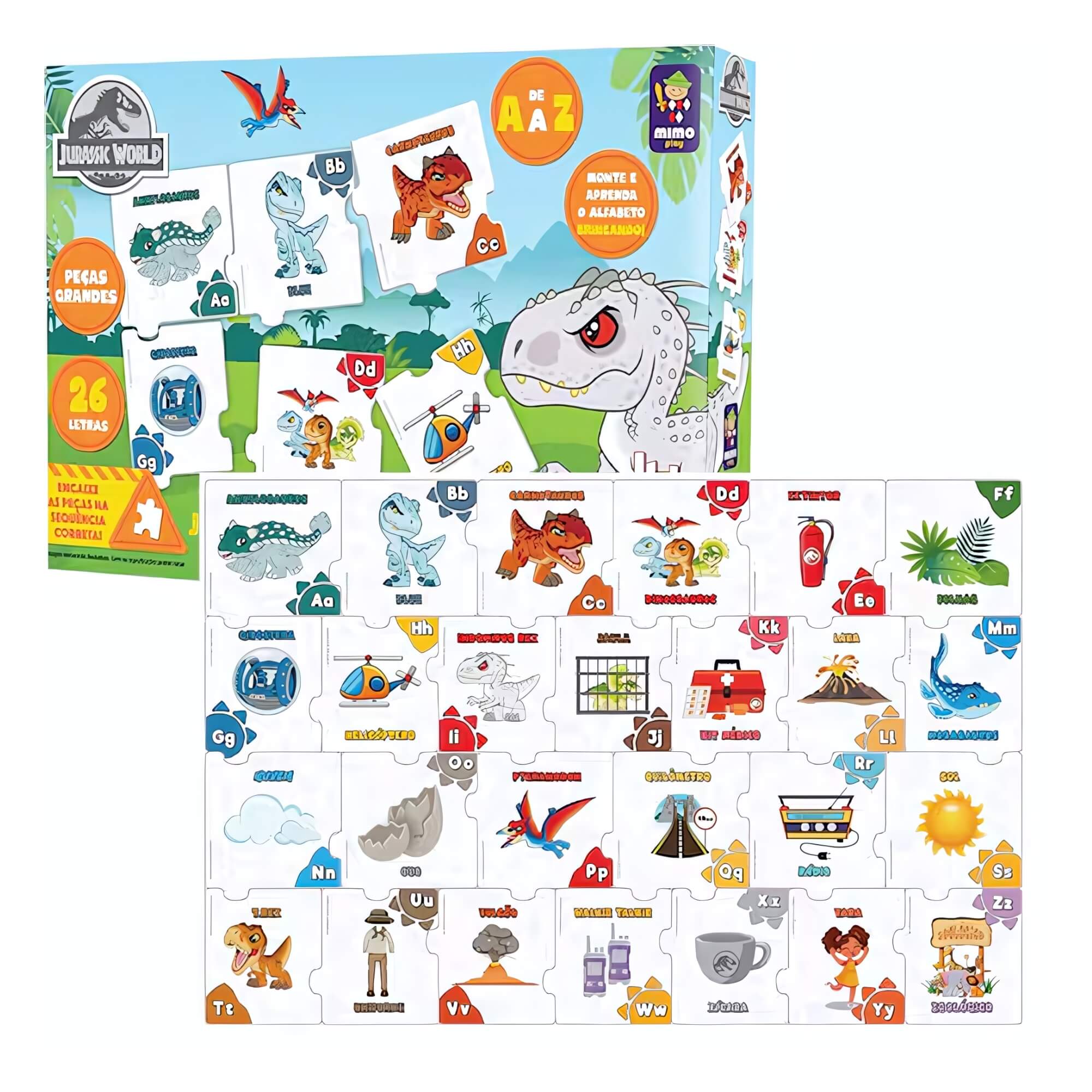 Jogo Educativo das Letras Jurassic World 52 Peças Mimo Toys - 2047