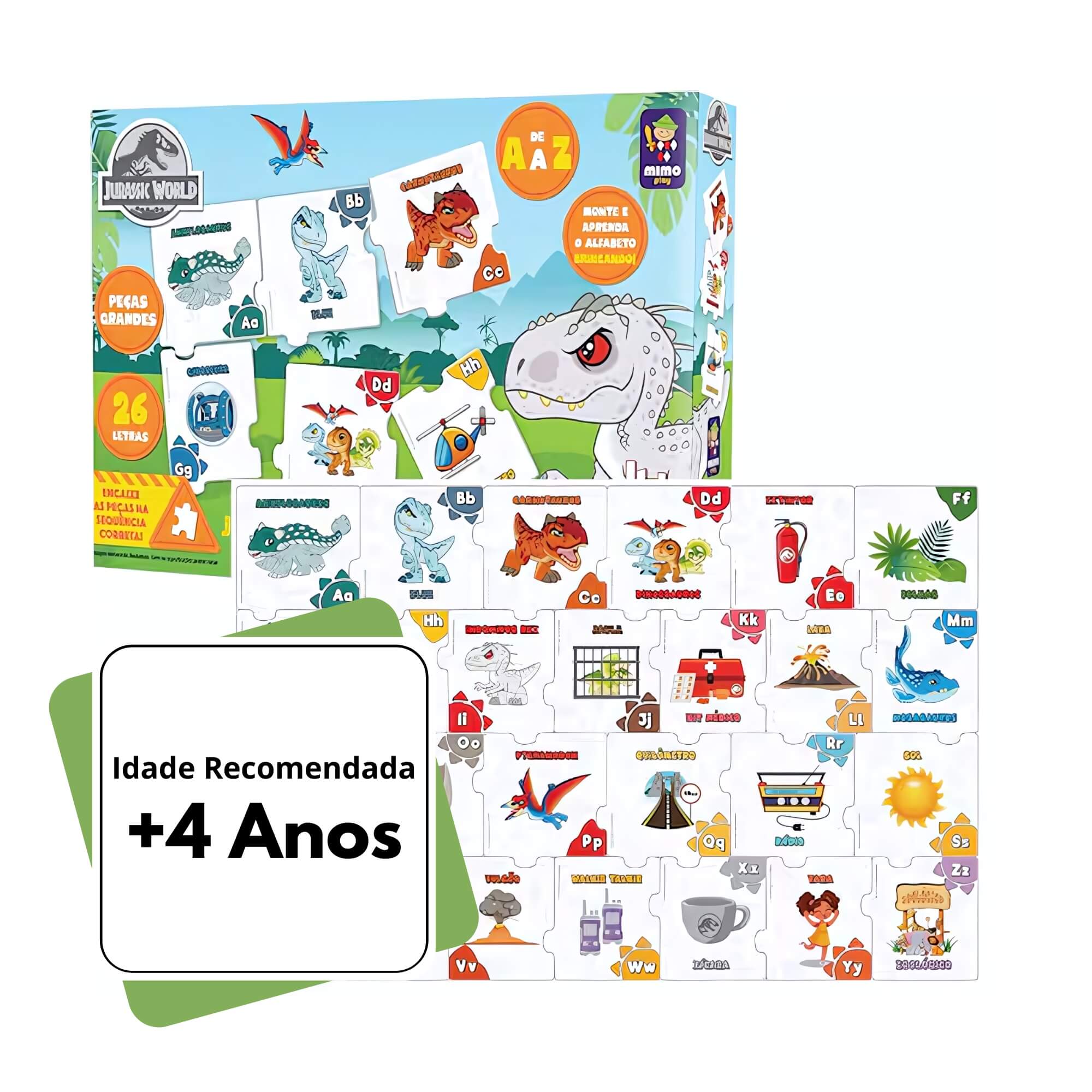 Jogo Educativo das Letras Jurassic World 52 Peças Mimo Toys - 2047