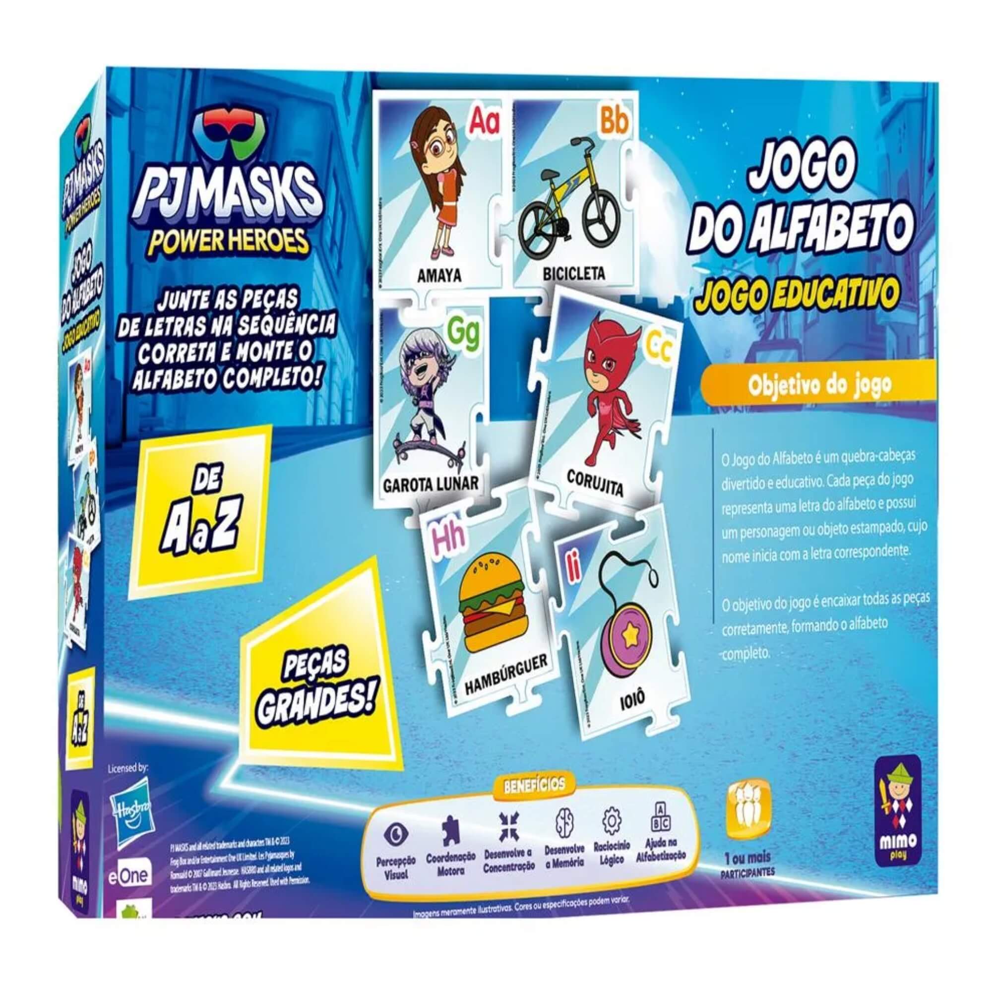 Jogo do Alfabeto Infantil Educativo PJ Masks Mimo Toys - 2500
