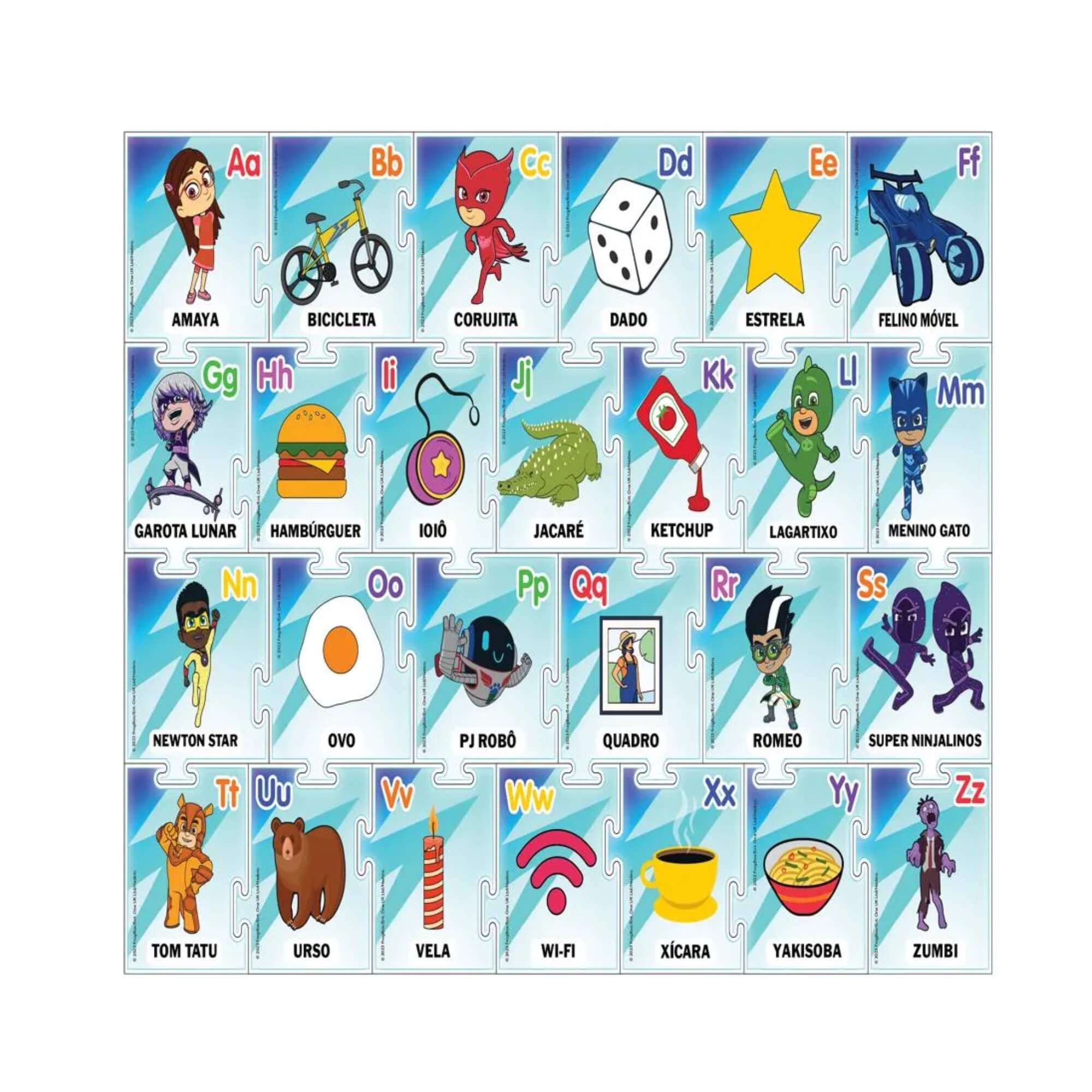 Jogo do Alfabeto Infantil Educativo PJ Masks Mimo Toys - 2500