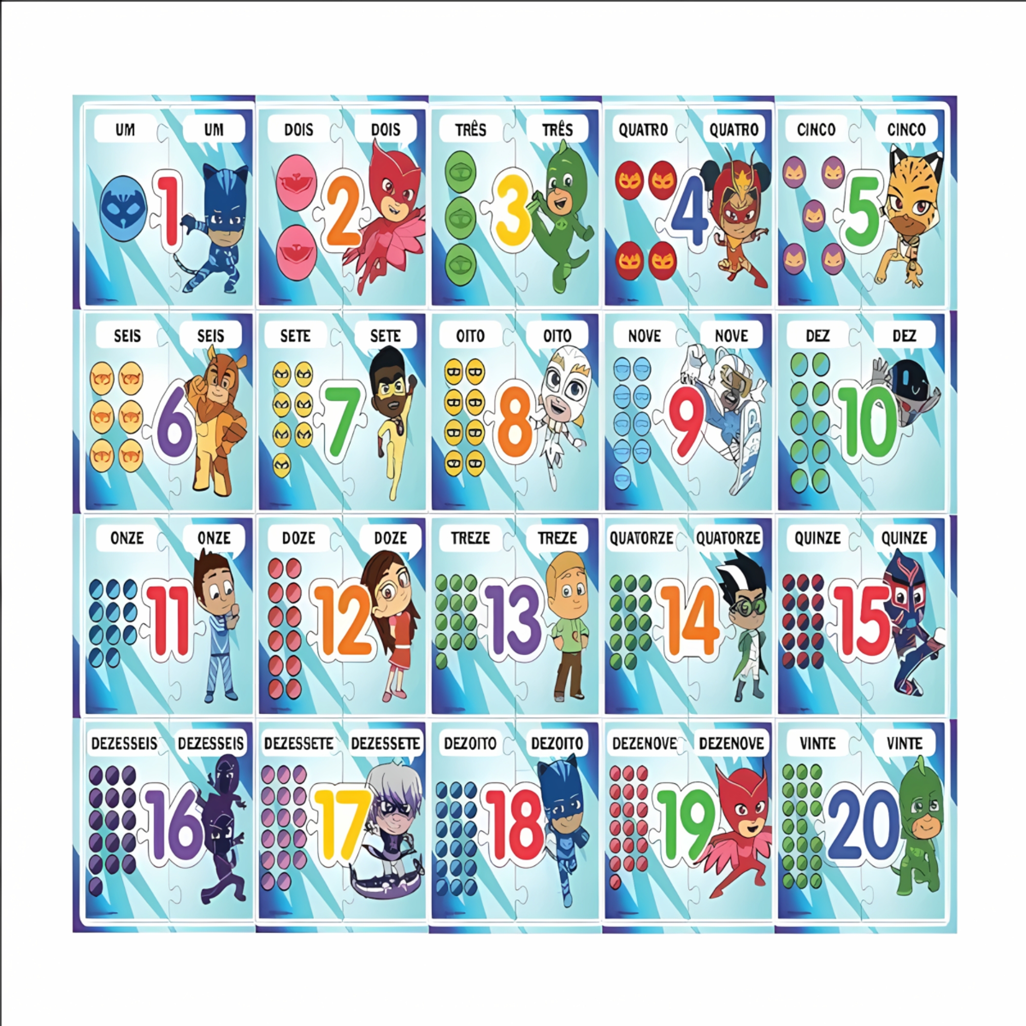 Jogo dos Números Infantil Educativo PJ Mask Mimo Toys - 2501