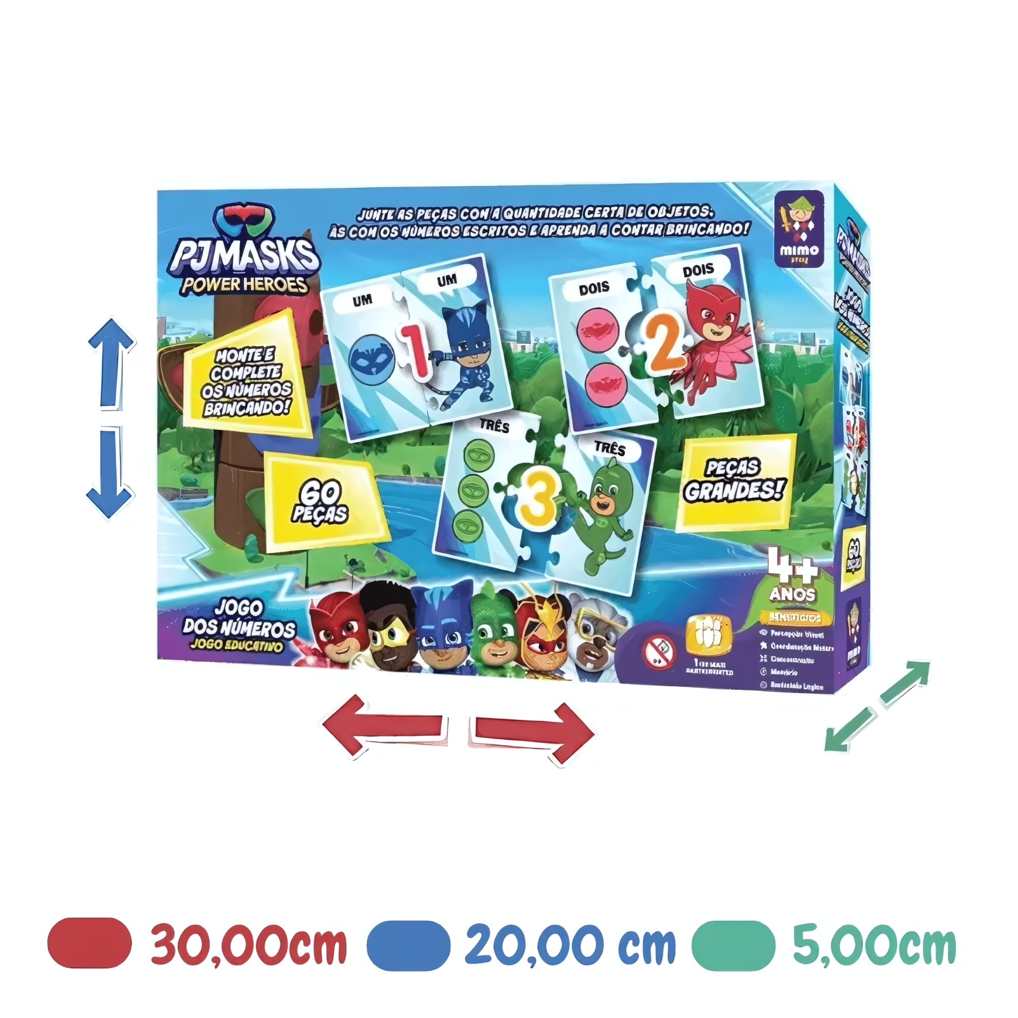 Jogo dos Números Infantil Educativo PJ Mask Mimo Toys - 2501