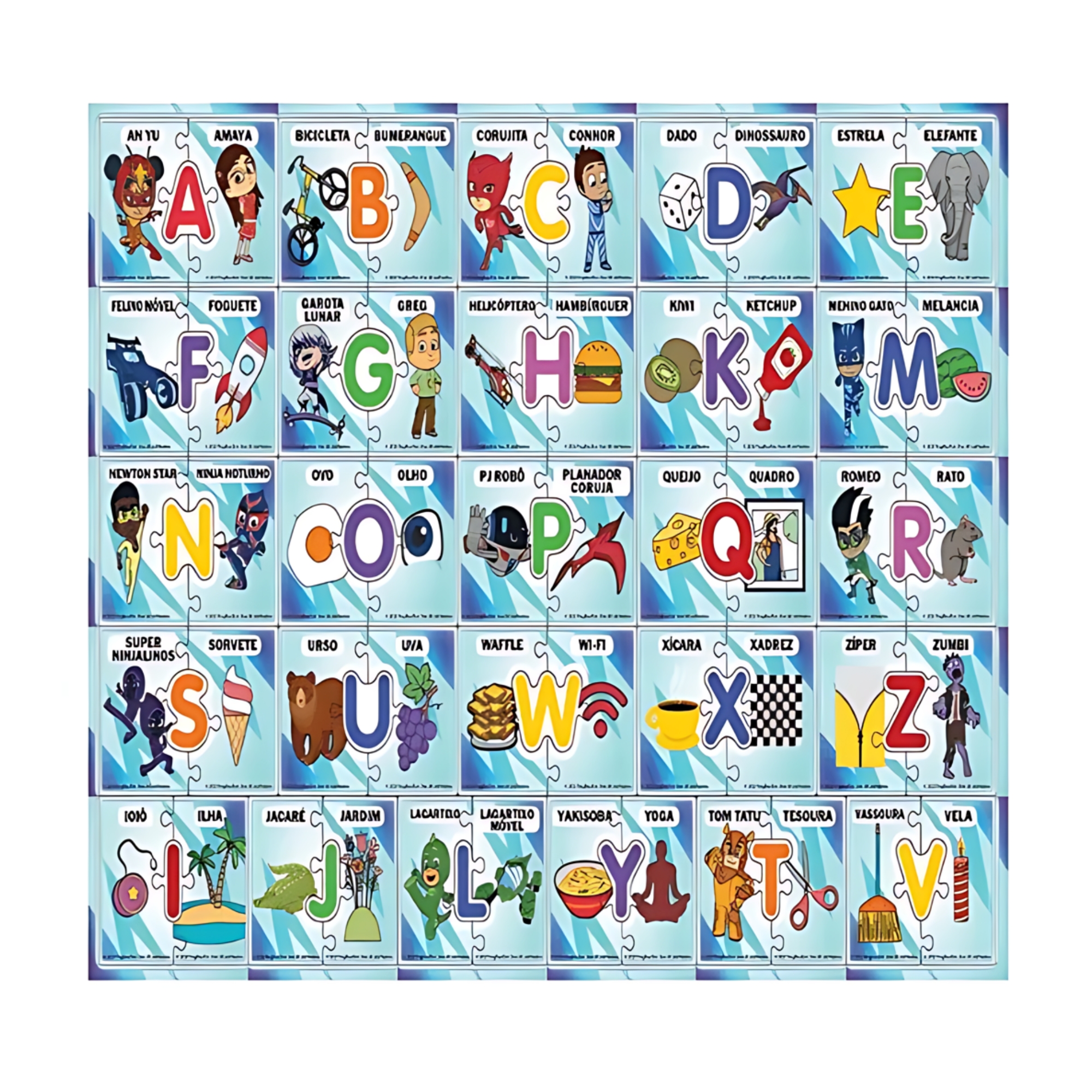 Jogo das Letras Infantil Educativo PJ Masks Mimo Toys - 2502