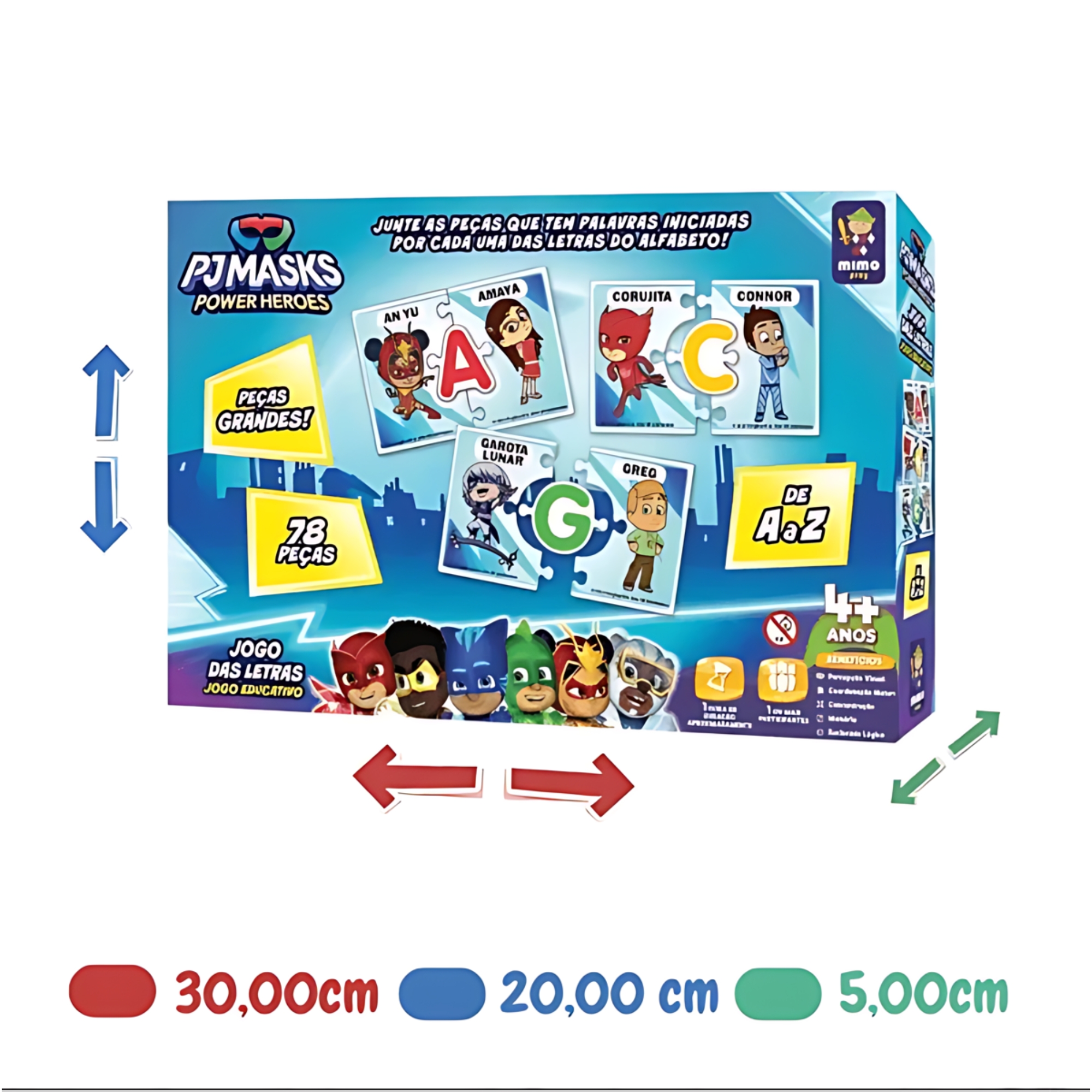 Jogo das Letras Infantil Educativo PJ Masks Mimo Toys - 2502