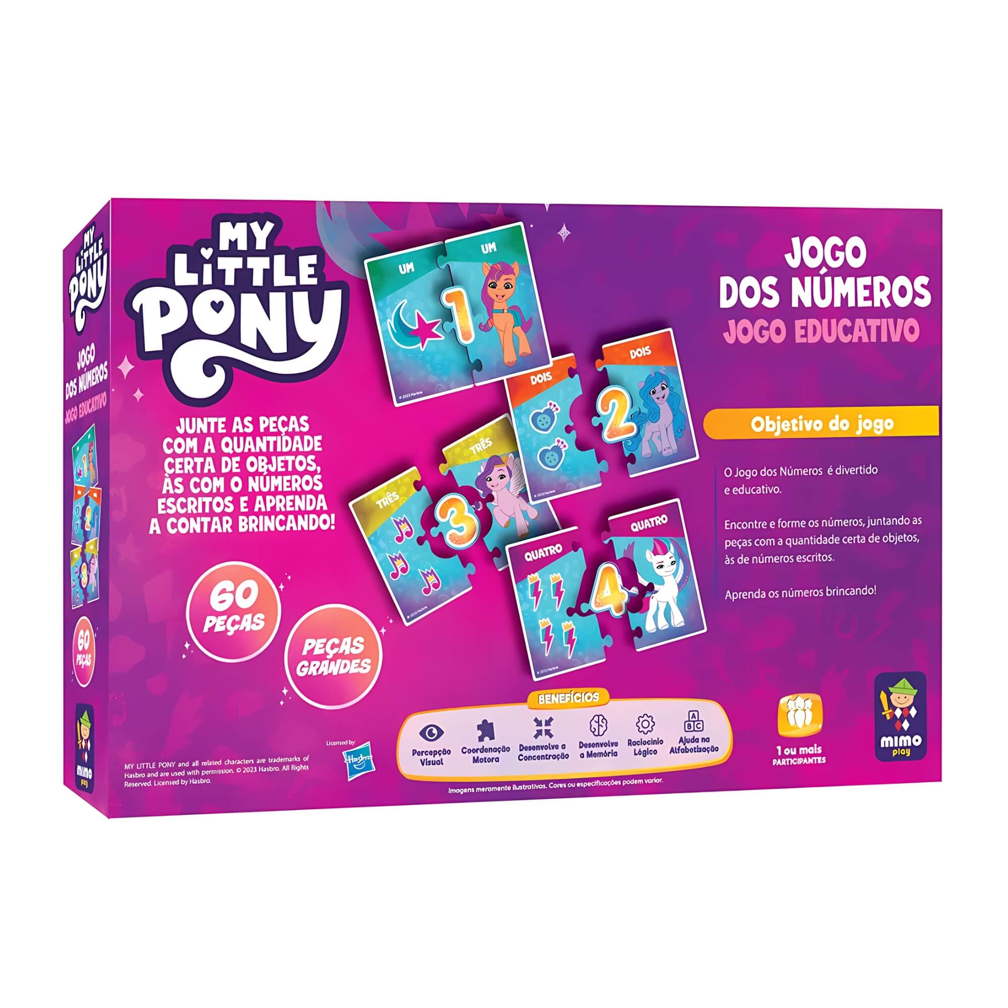 Jogo dos Números Educativo My Little Pony 60 Peças Mimo Toys - 2511